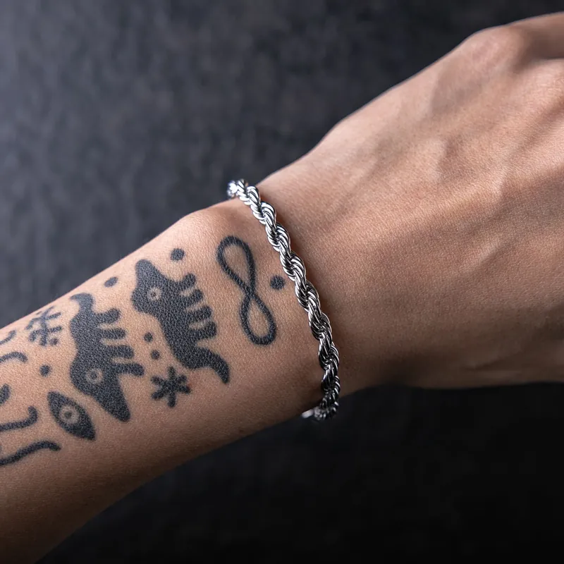 代購-<500元左右交換禮物>Gold Coast 5mm醫療鋼麻花手鍊