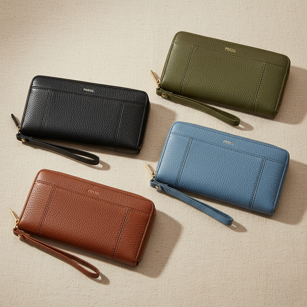 Jori 真皮手腕帶拉鍊式長夾 (多色可選)