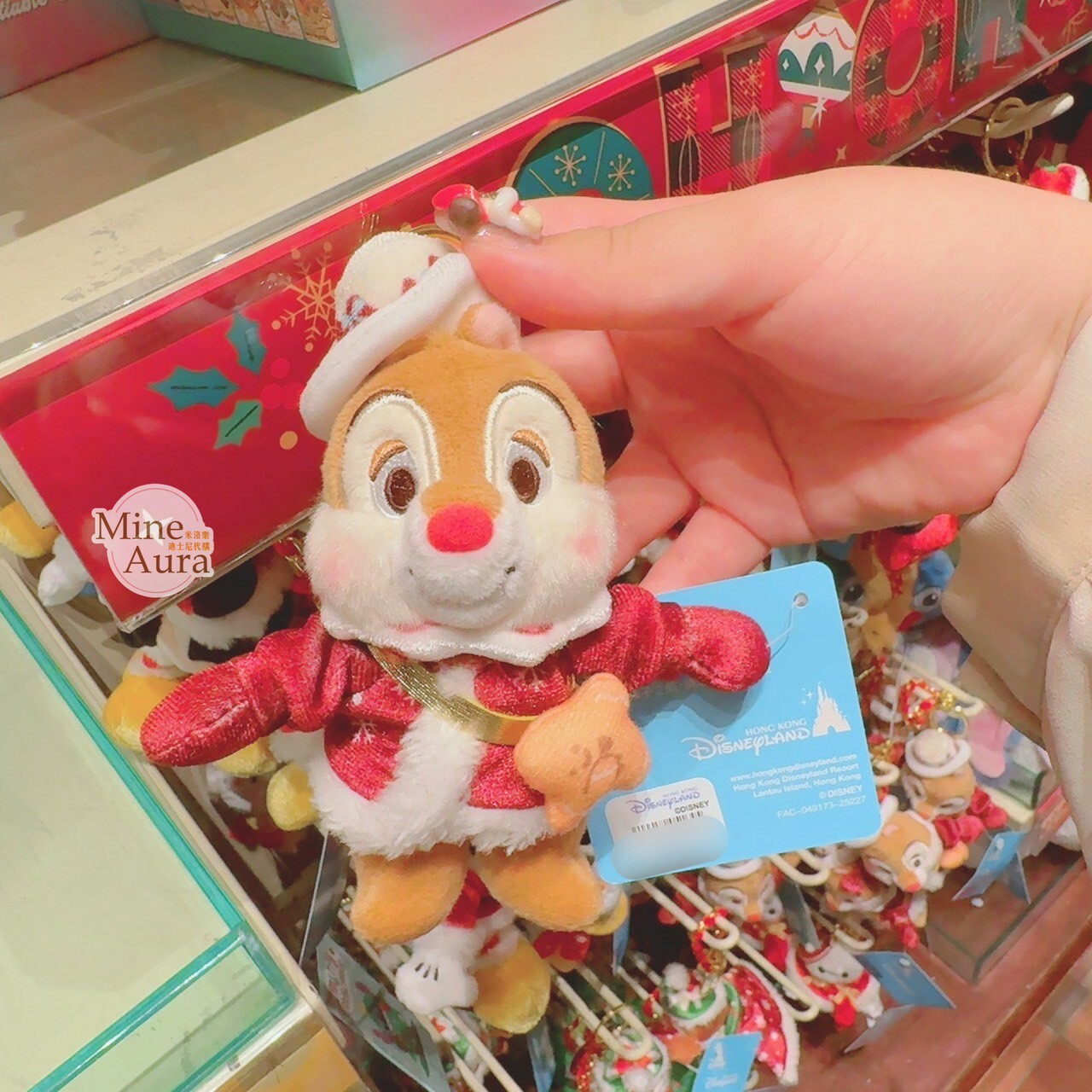 聖誕節系列 紅鼻 蒂蒂 Dale 絨毛 吊飾 鑰匙圈 奇奇蒂蒂 Chip 'n Dale -香港迪士尼樂園