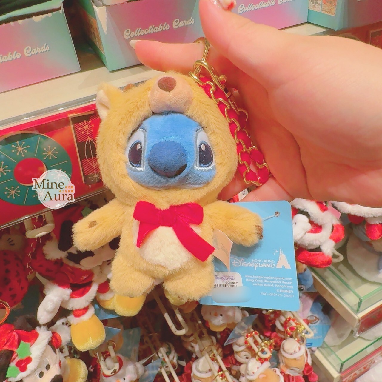 聖誕節系列 史迪奇 Stitch 絨毛 吊飾 鑰匙圈 星際寶貝 Lilo & Stitch -香港迪士尼樂園
