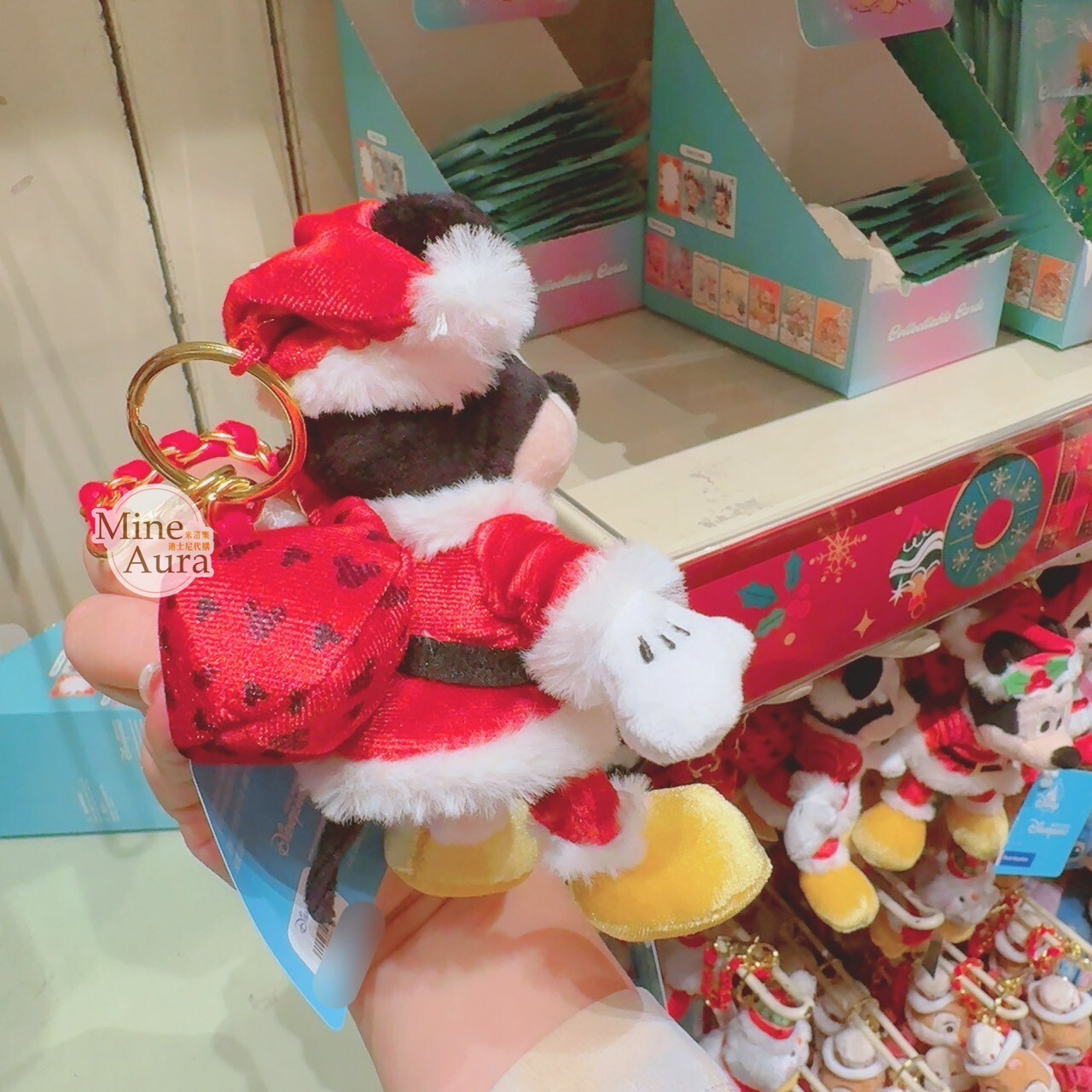 聖誕節系列 米奇 Mickey 絨毛 吊飾 鑰匙圈 -香港迪士尼樂園