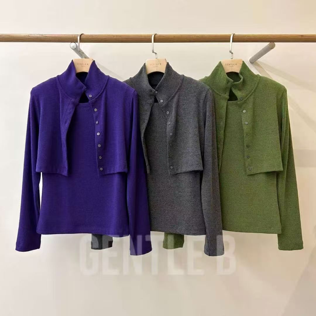 GB5206 假兩件排扣企領上衣