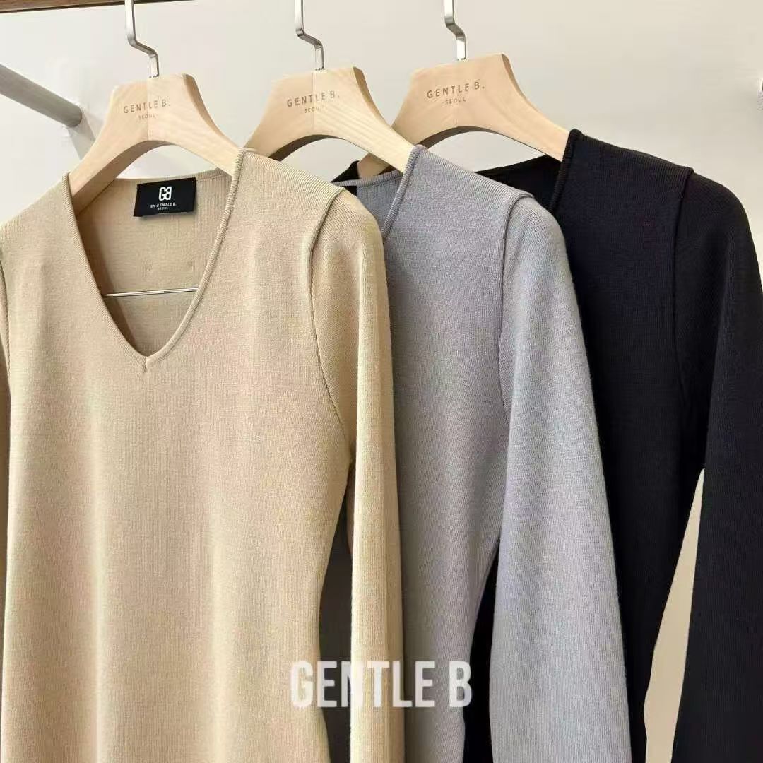 GB5207 V領側開衩後背tag上衣