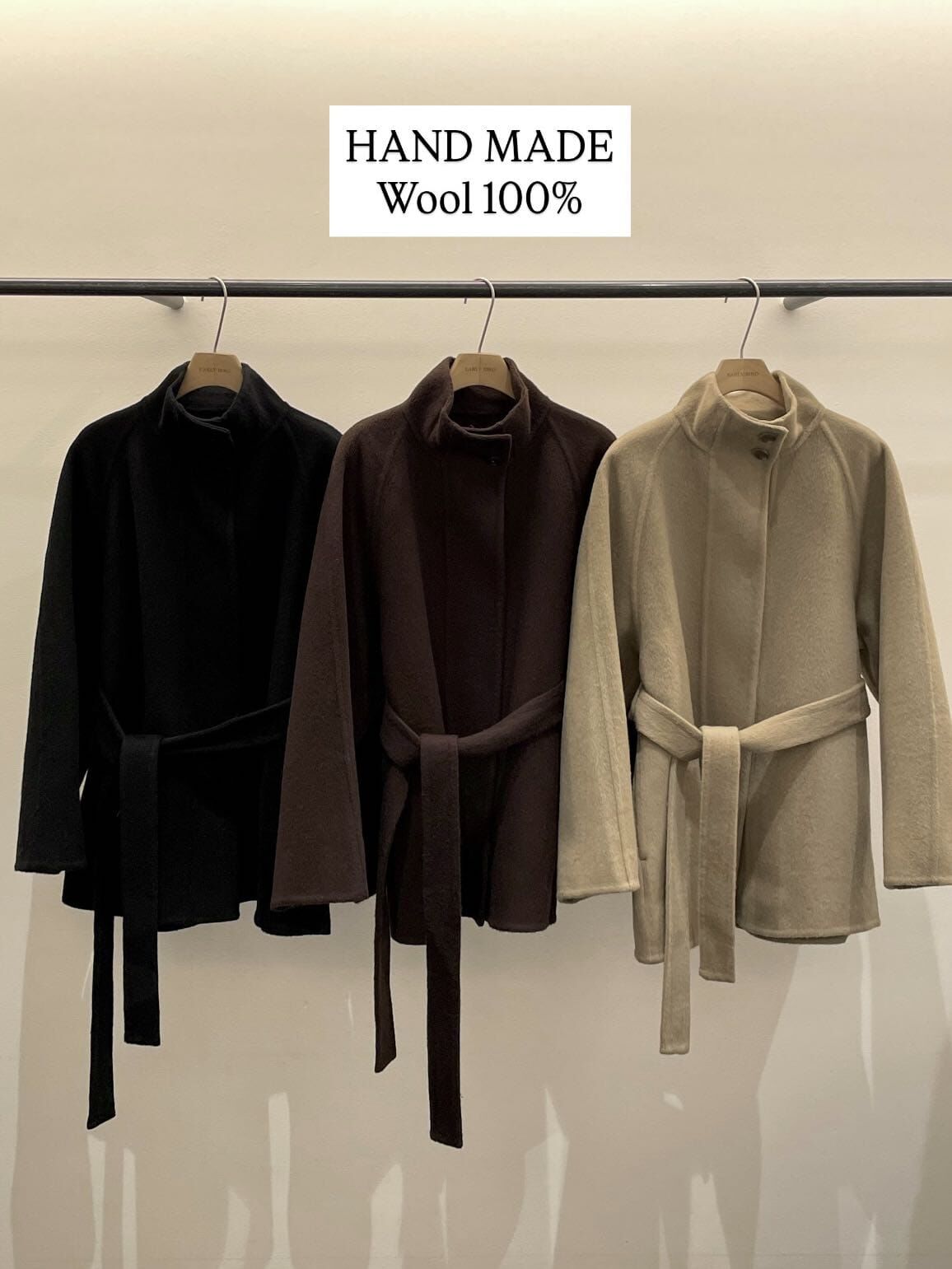 OB5202 手工製羊毛綁帶外套 *特價* (優惠碼同充值購物金不適用)