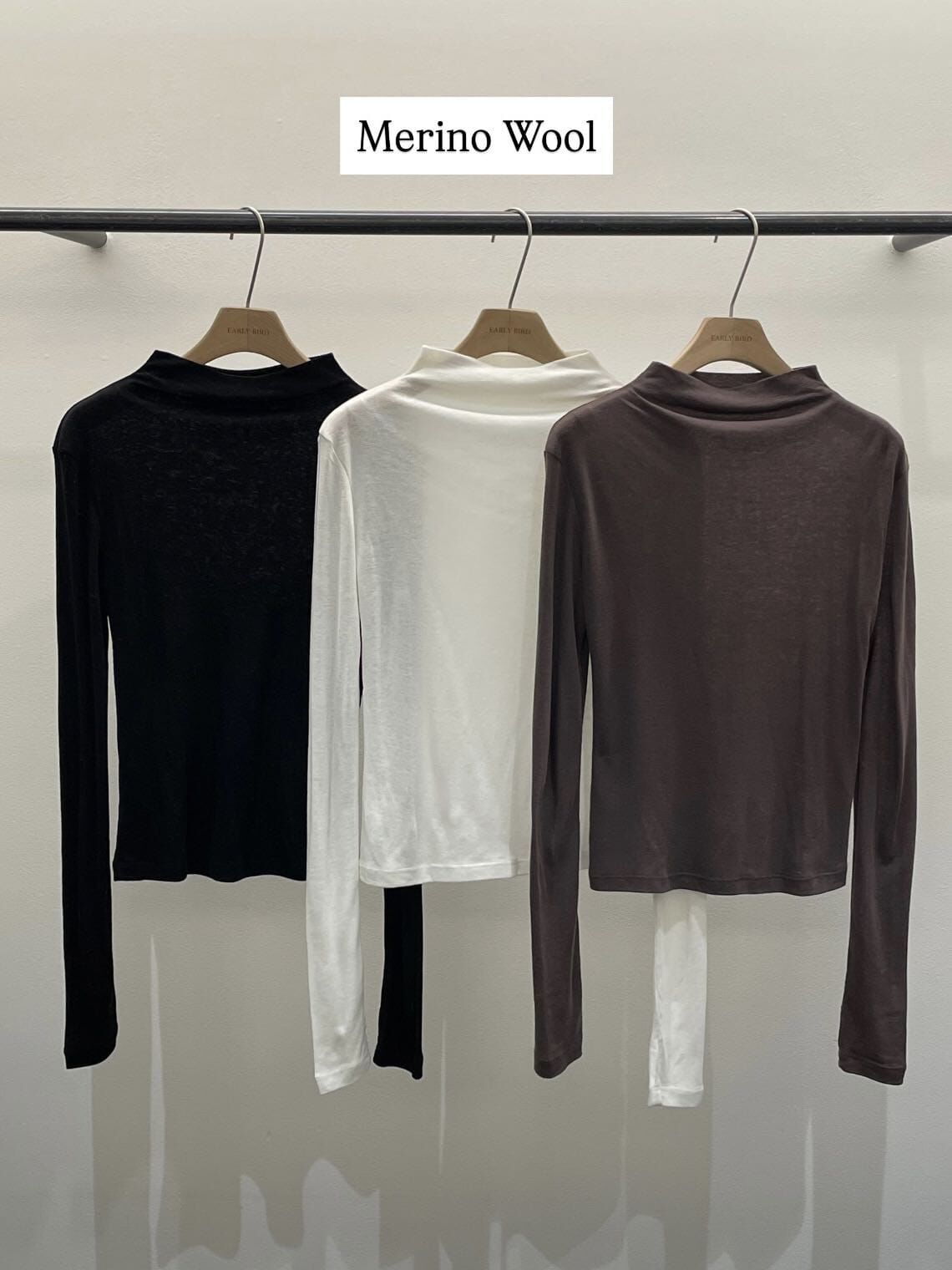 OB5204 美麗諾羊毛長袖高領上衣 *特價* (優惠碼同充值購物金不適用)