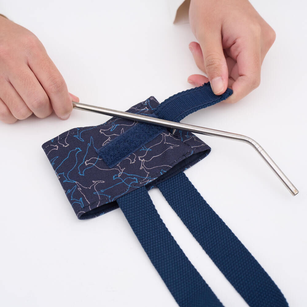 印花樂飲料杯吸管提帶/台灣八哥2號/午夜黛藍