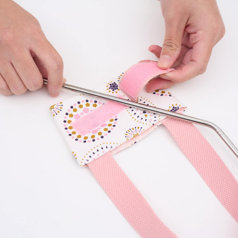 印花樂飲料杯吸管提帶/煙火/繁花紫