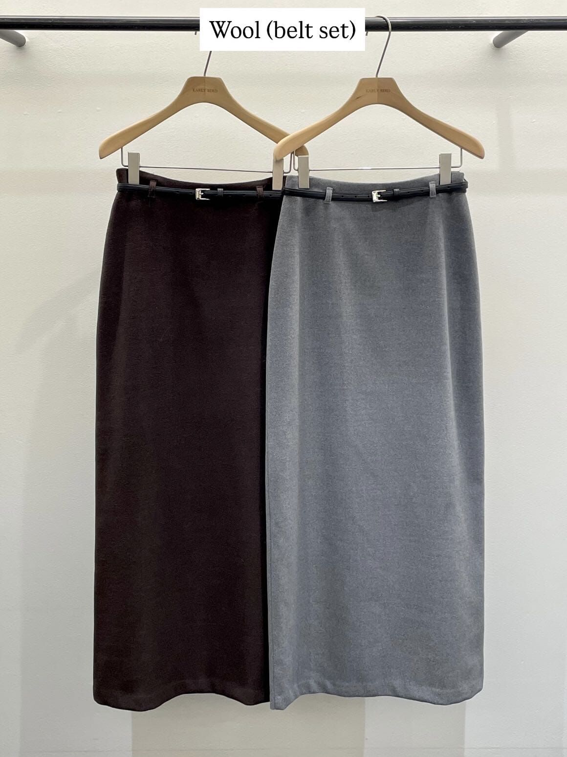 OB5208 羊毛簡約百搭直筒腰帶長裙(S/M) *特價* (優惠碼同充值購物金不適用)