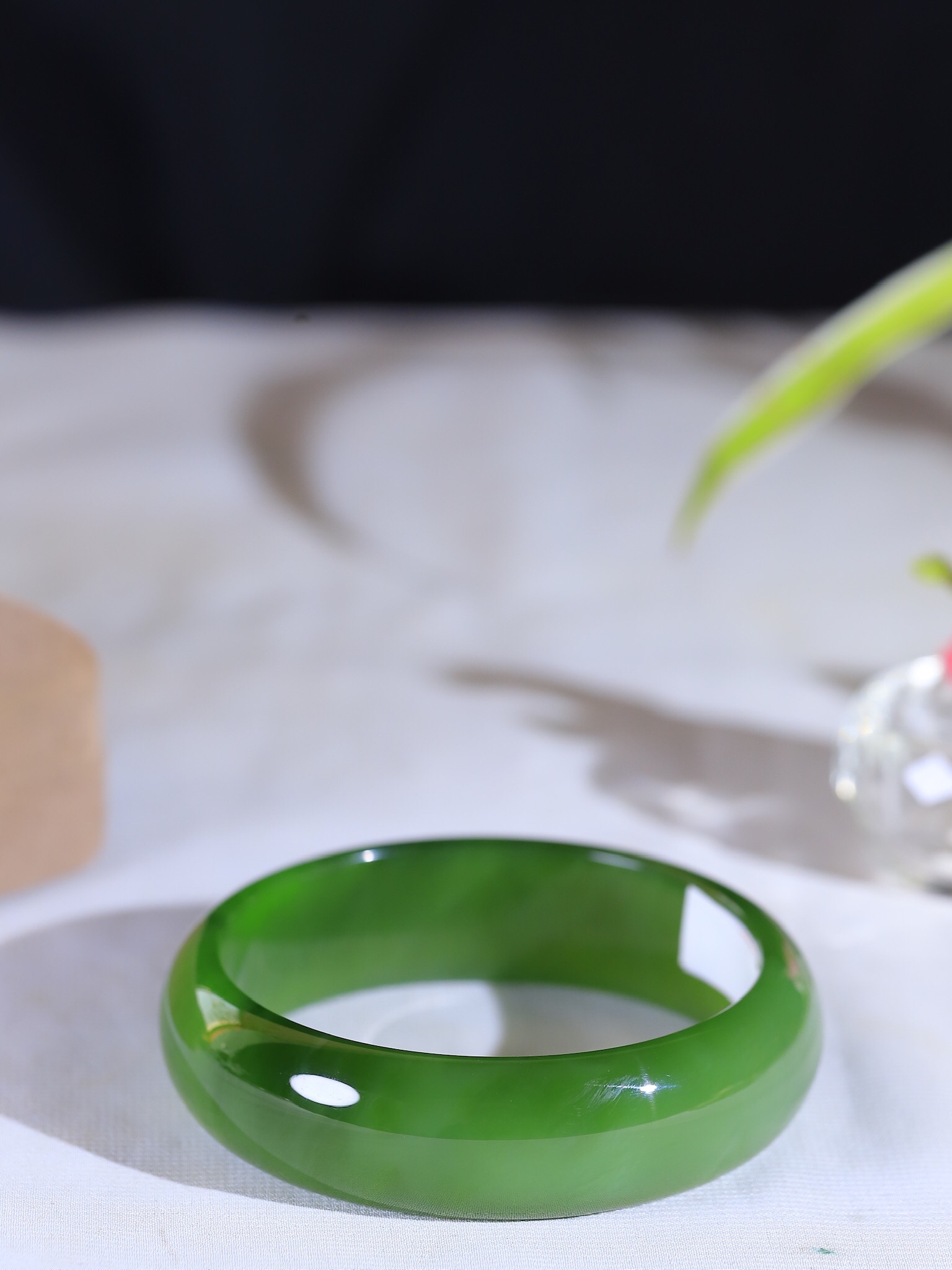 11611 60.5mm和田玉碧玉貓眼手鐲 (60-62)