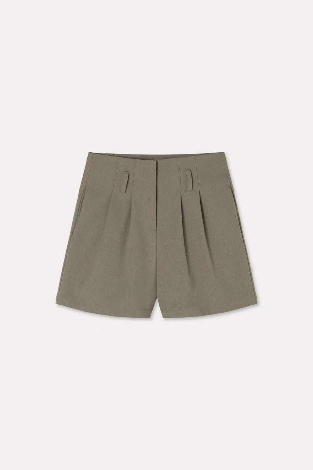 GB5216 高腰A字形壓褶短褲