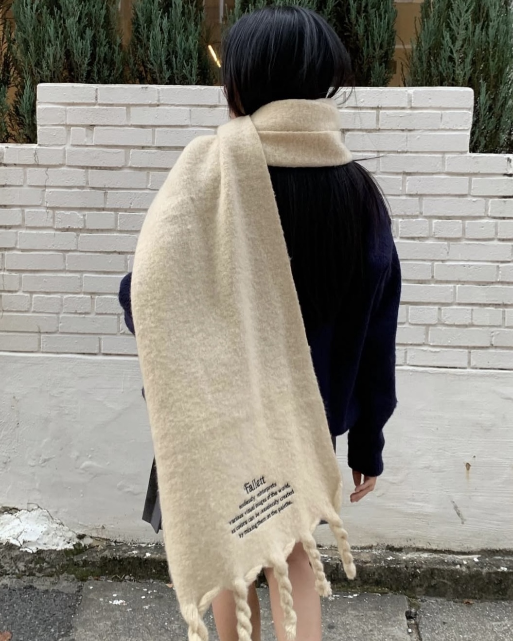 【現貨】Fallett 韓國 刺繡 保暖 圍巾 五色