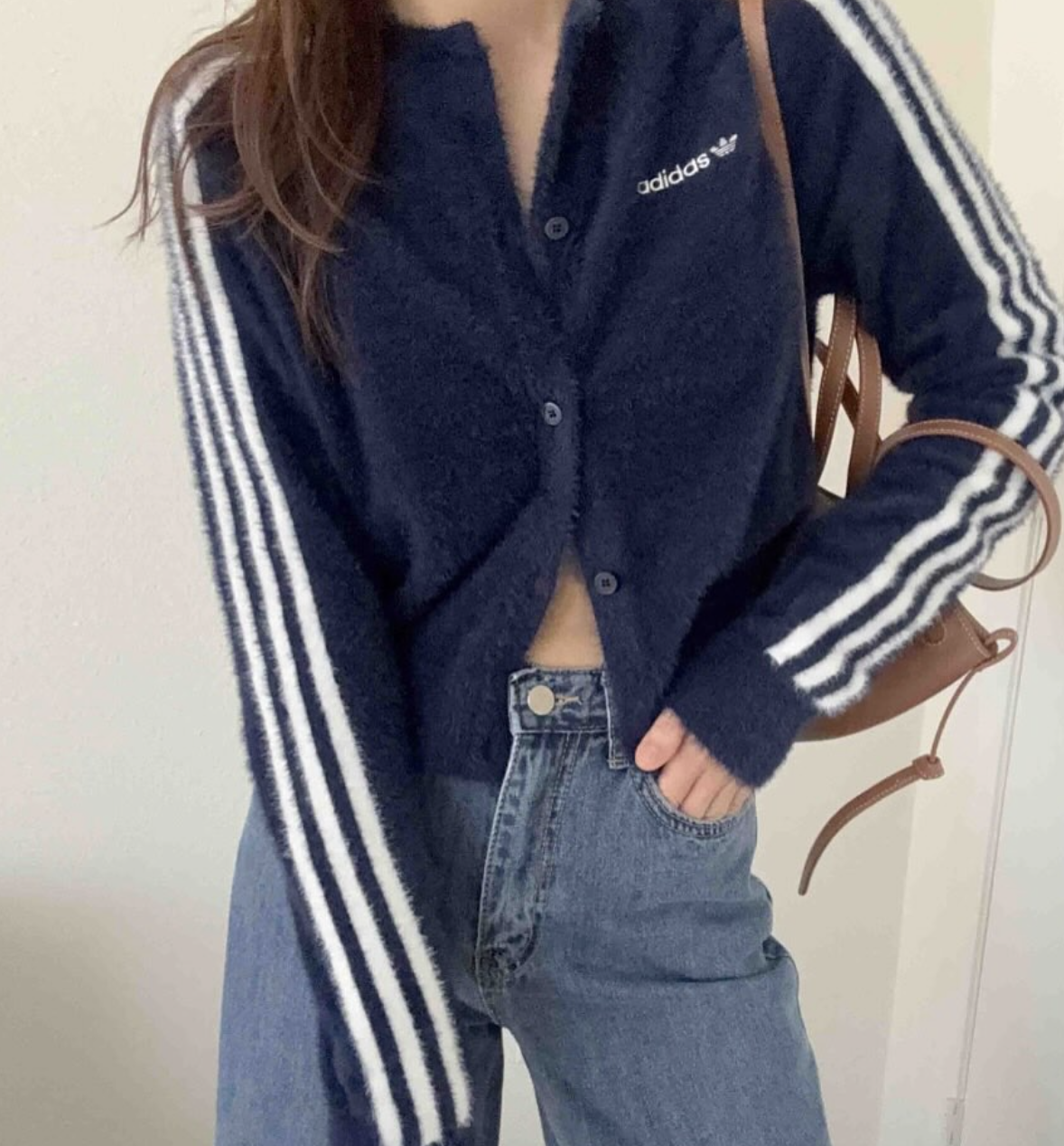 預訂 | Adidas Originals Fluffy Knitted Cardigan 女裝短版 毛毛上衣