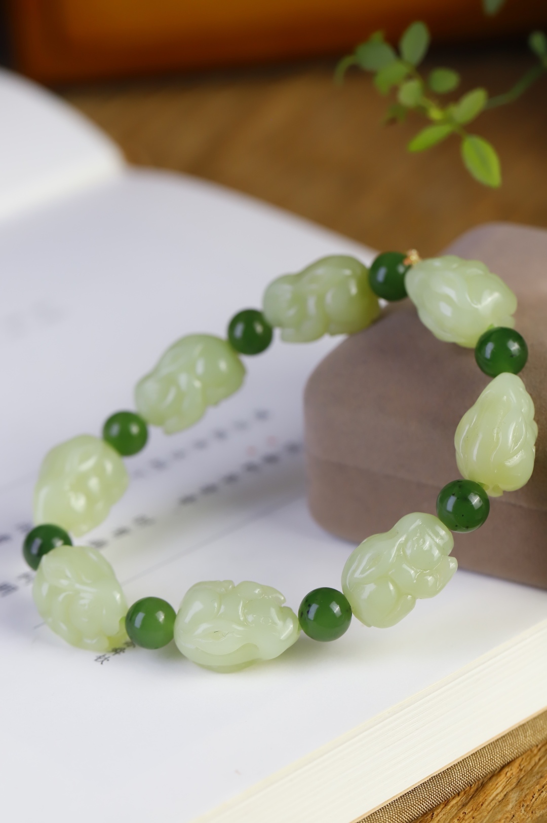 11612 和田玉黃口前途無量手串