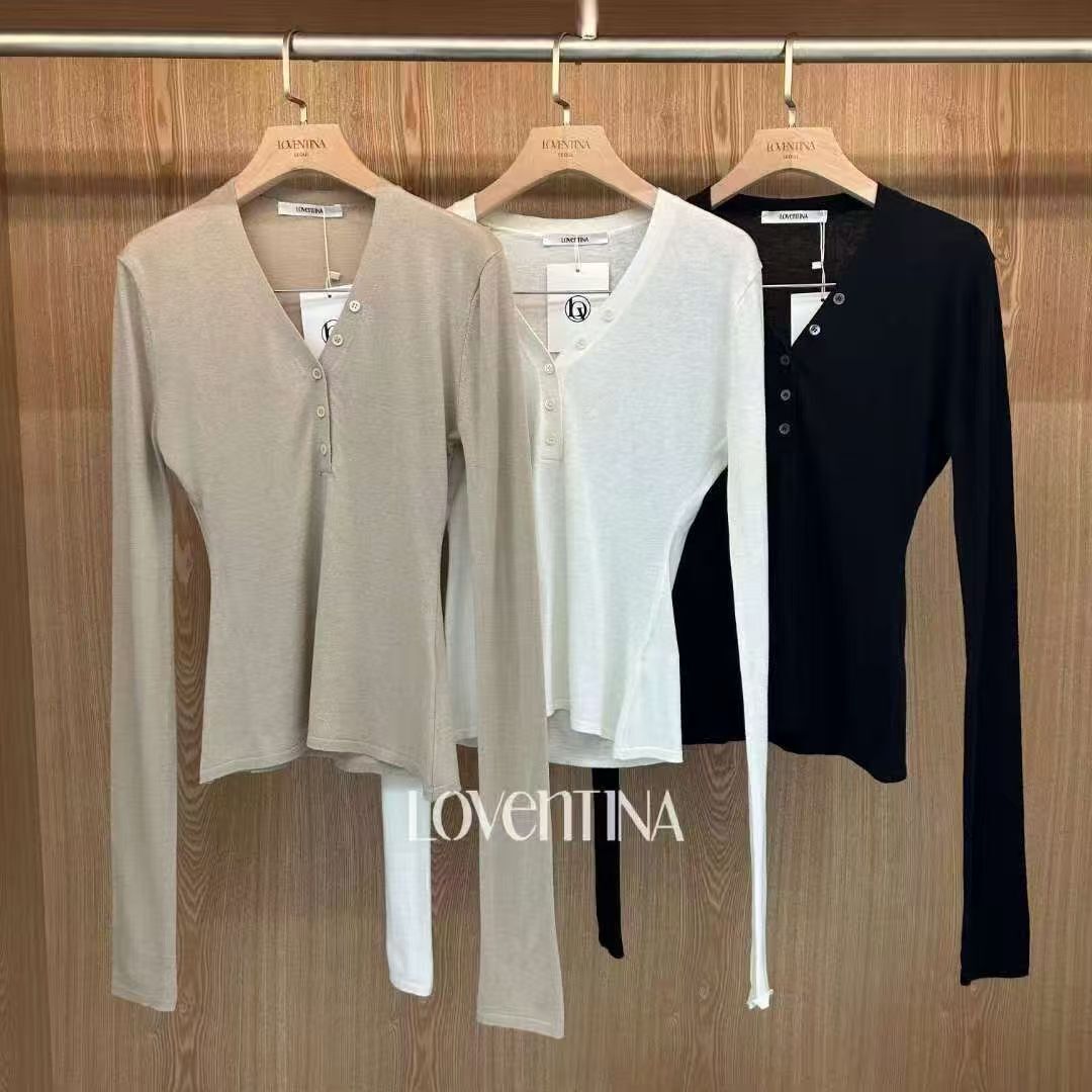 GB5226 排扣開V領打底上衣