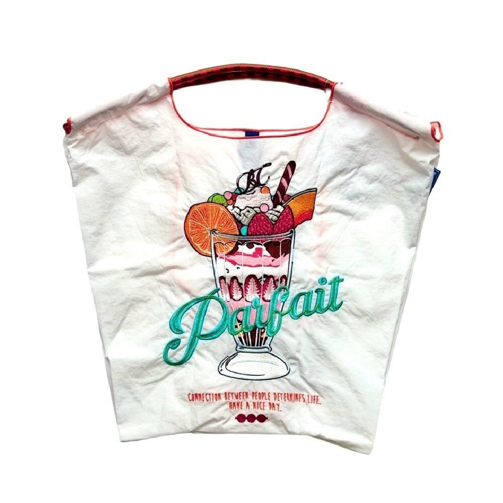 Ball＆Chain 刺繡環保購物袋 M號 - 白 (30102904)