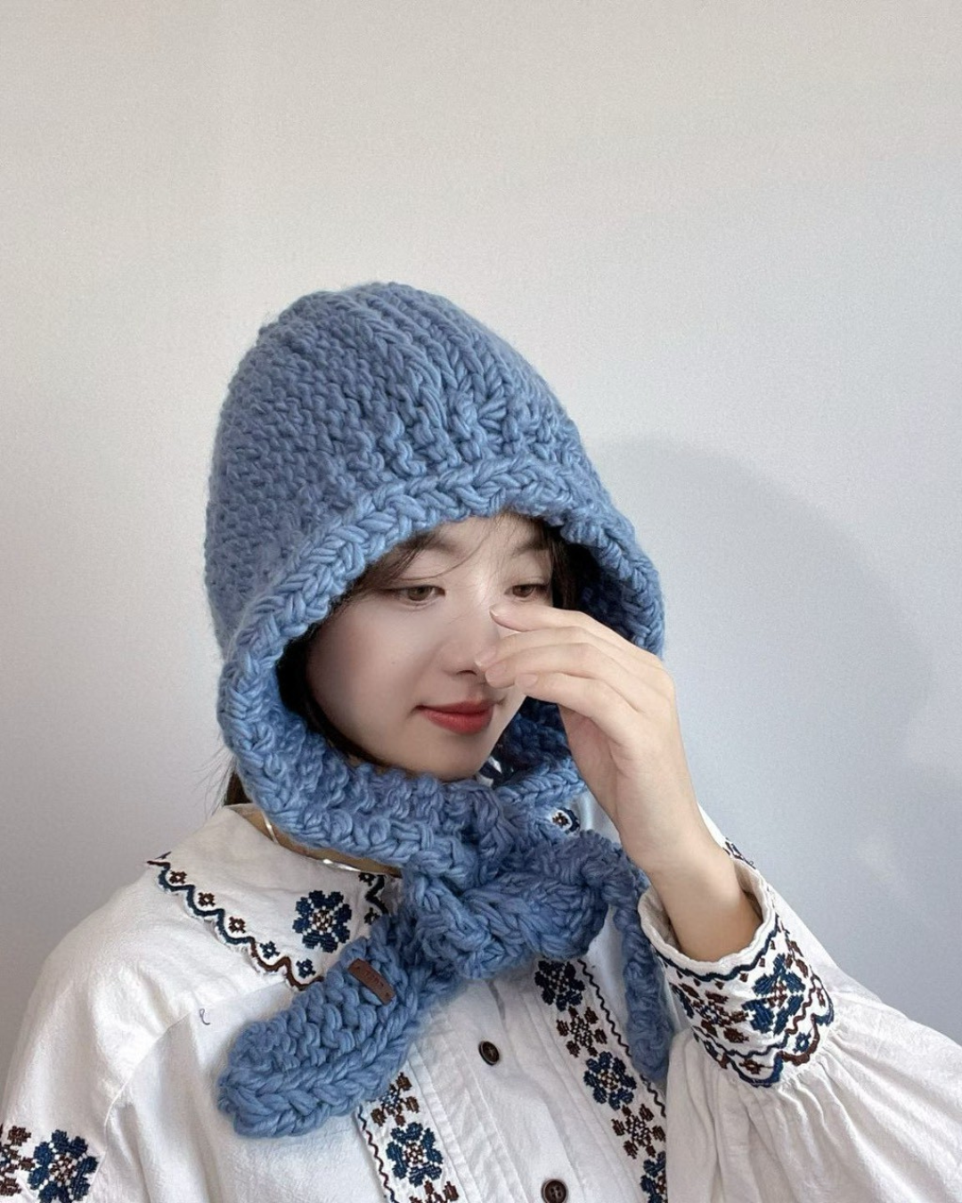 雪霧厚針織暖暖帽