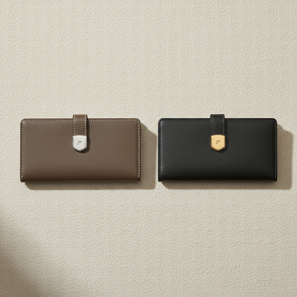 Lennox 真皮金釦中長夾 (多色可選)