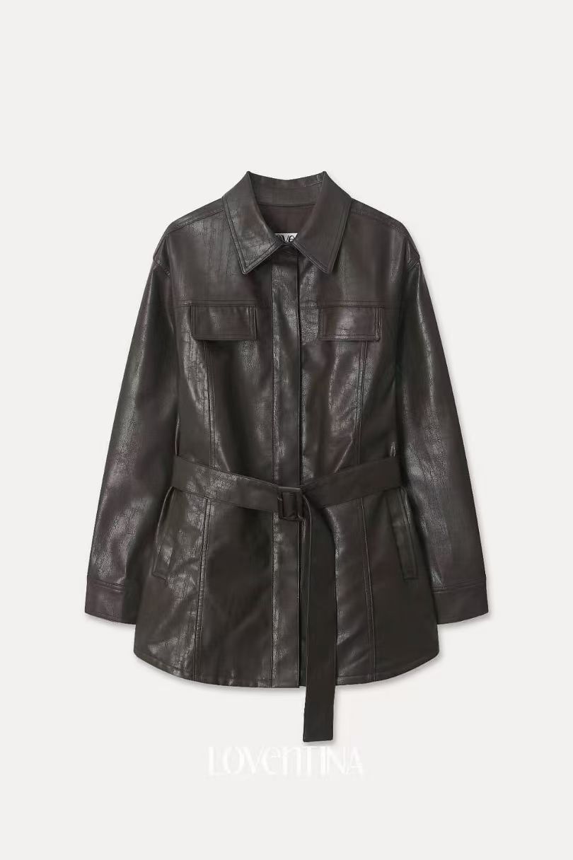 GB5232 方扣腰帶隱形拉鏈皮外套