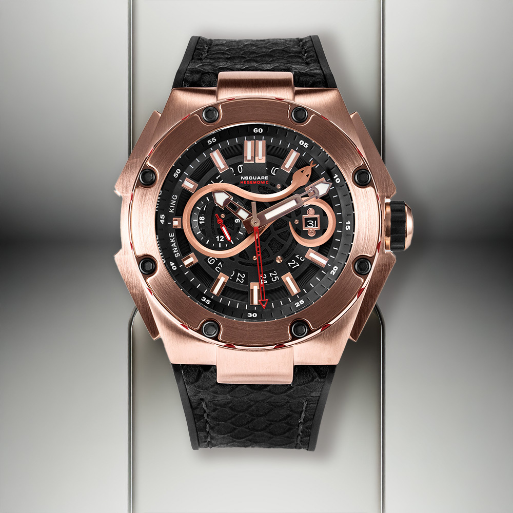 (預購)【NSQUARE】蛇皇系列 日本機芯 蛇紋 夜光 日期顯示 機械 腕錶 G0471-N10.20