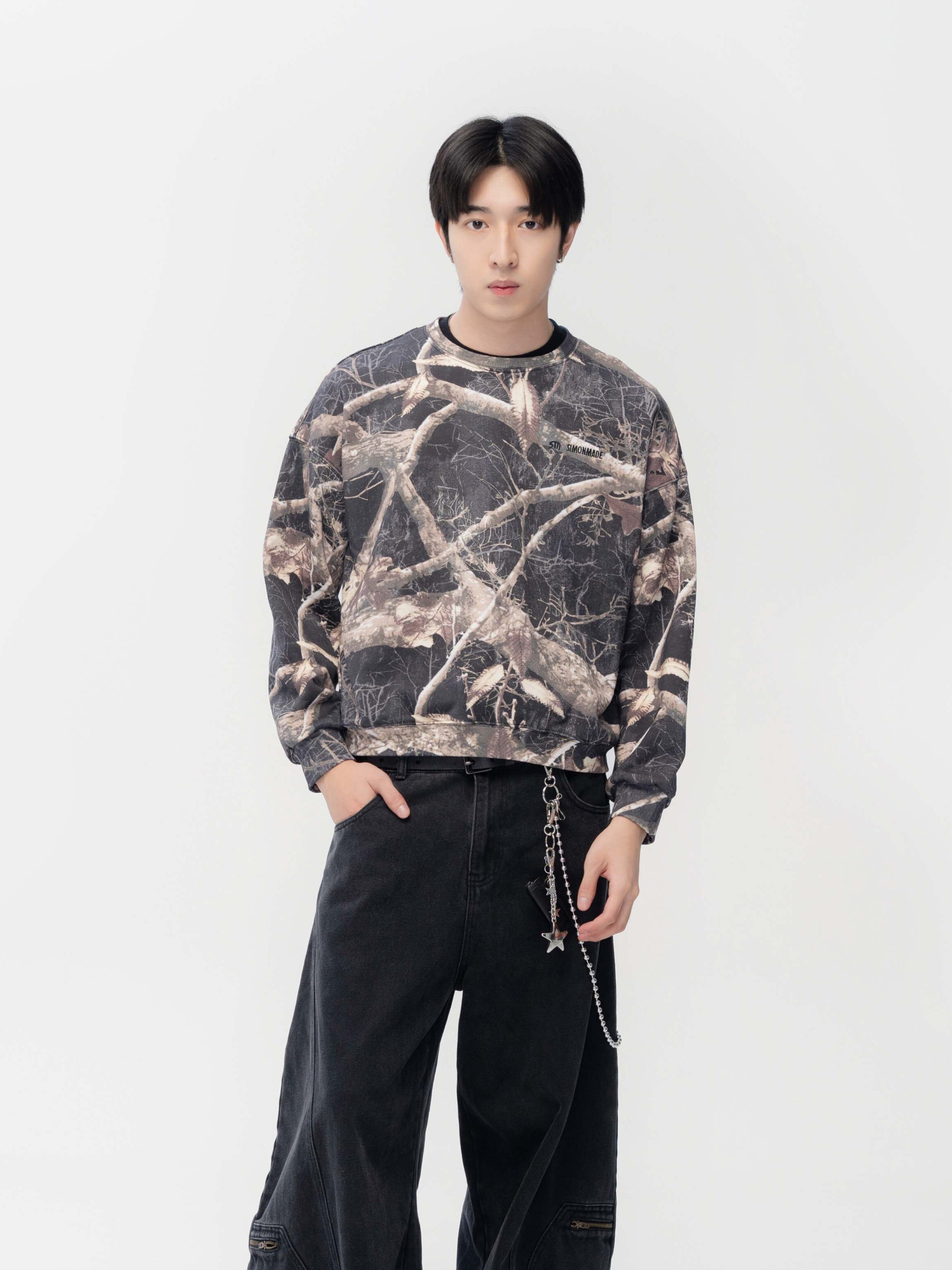 SIMON MADE TL-2514 都市獵人 枯樹 迷彩 BOXY 大學T