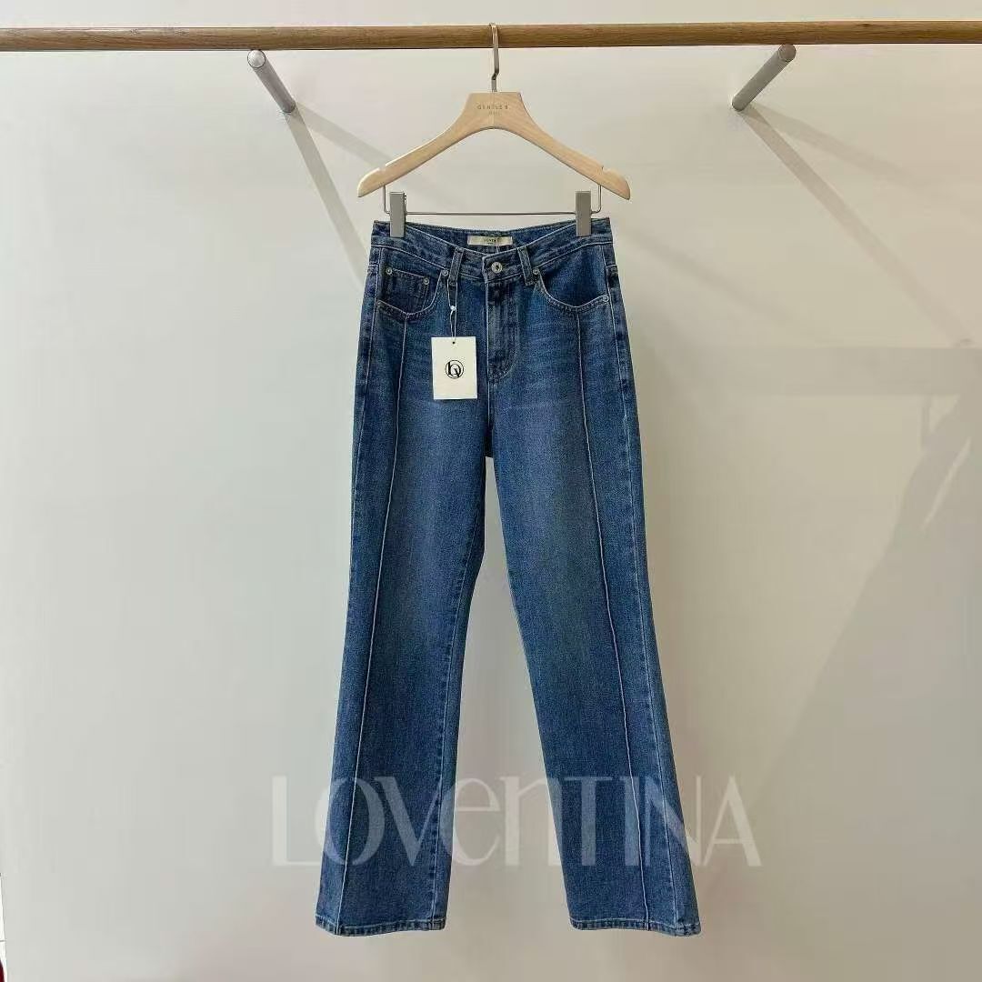 GB5240 百搭高腰魚骨線牛仔褲