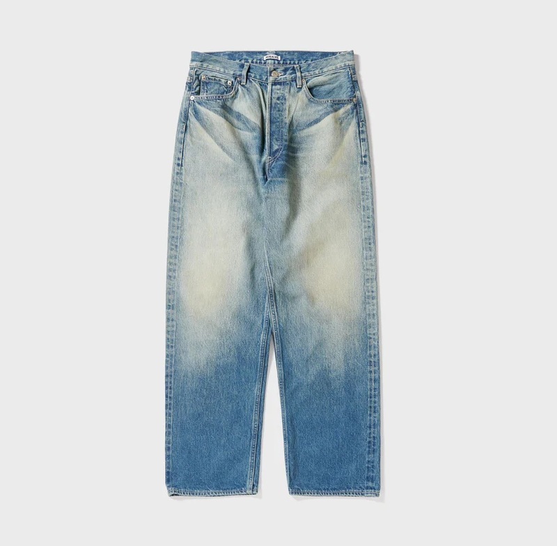 RE-STOCK: AURALEE SELVEDGE FADED HEAVY DENIM WIDE PANTS - INDIGO PRE ORDER ITEM (預訂中)