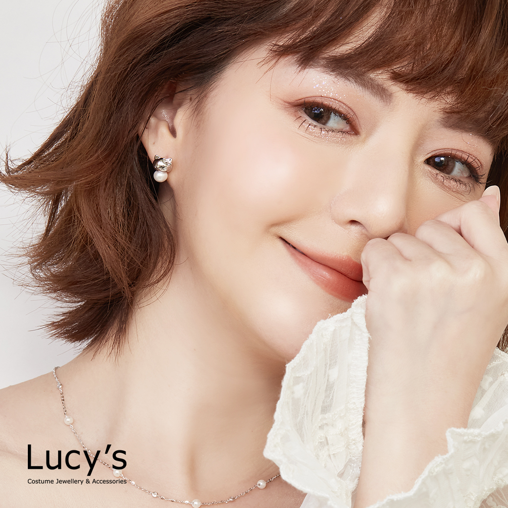Lucy's X Hello Kitty 限量聯名 Sweet Pearl  針式/夾式珍珠耳環 (三色) (128130-128135)