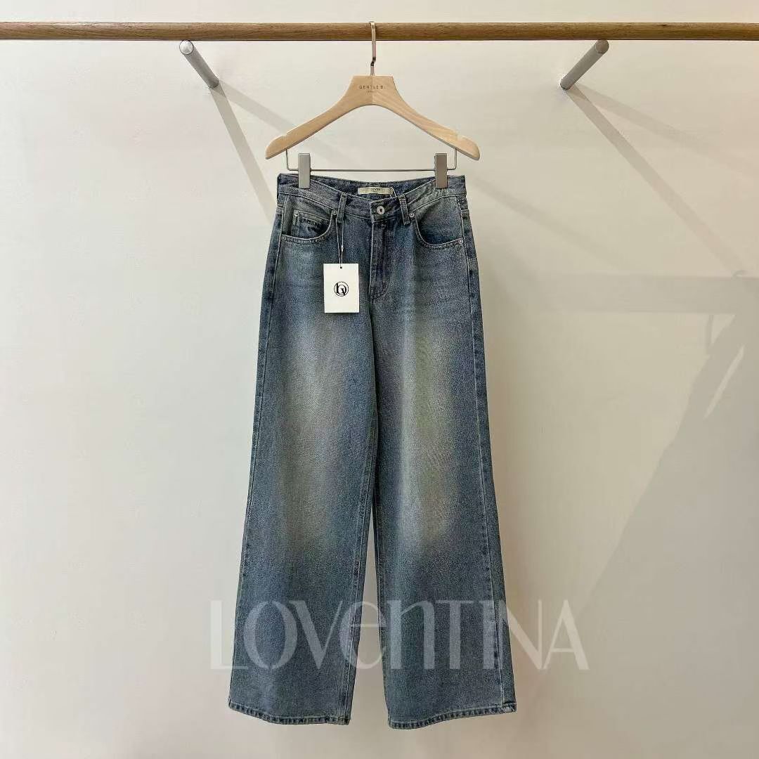 GB5244 低飽和高腰直筒牛仔褲