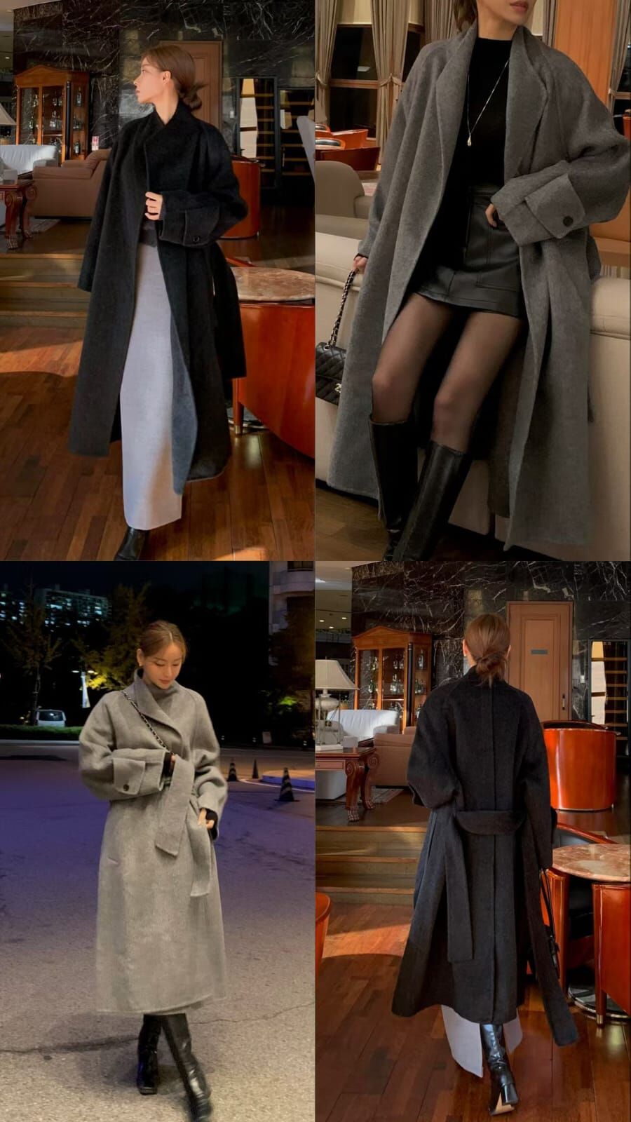 OB5229 駱駝毛羊毛混紡繫帶大衣