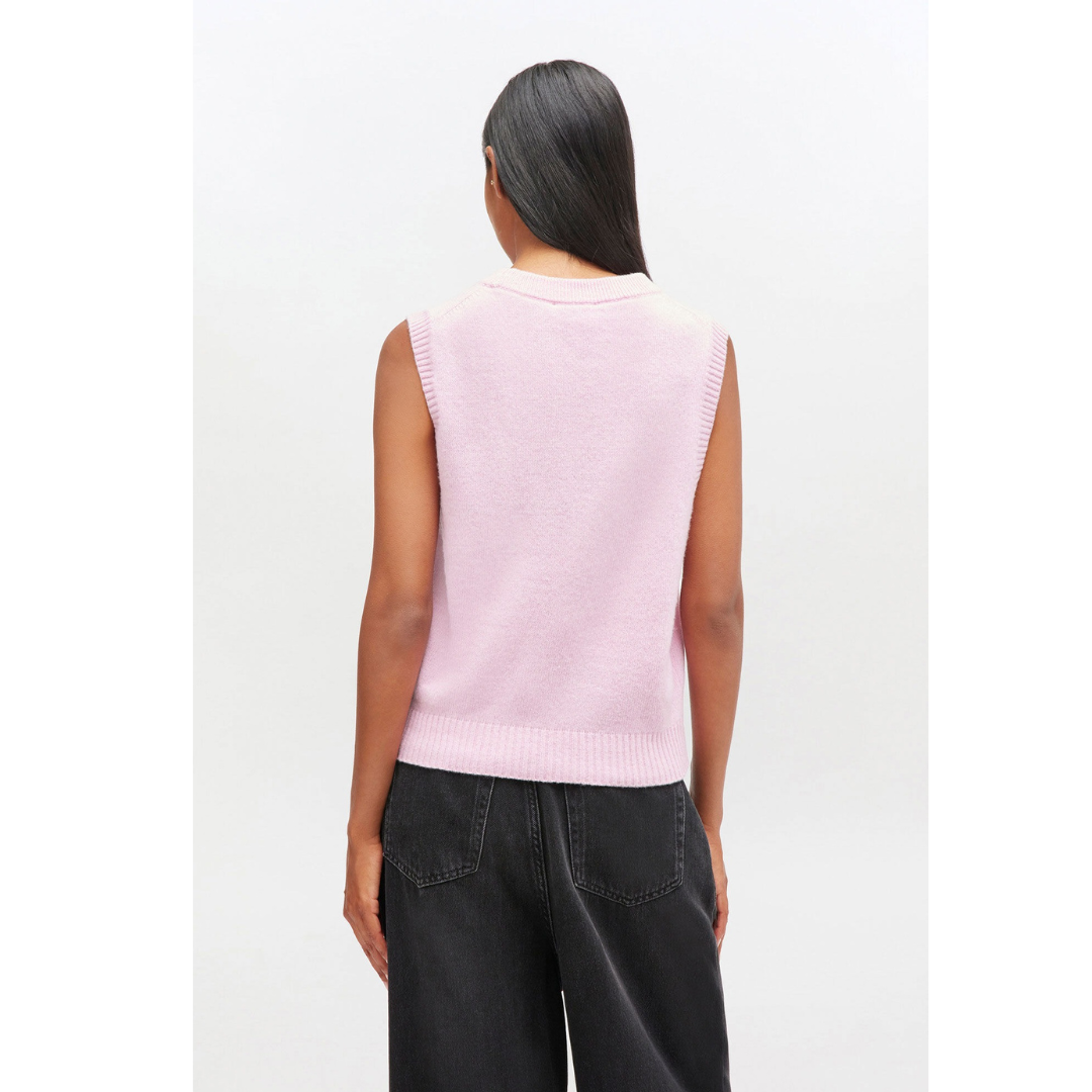 1VT1119-008 GANNI Puppy Wool Vest Pink #K2616 (C-EU-E)