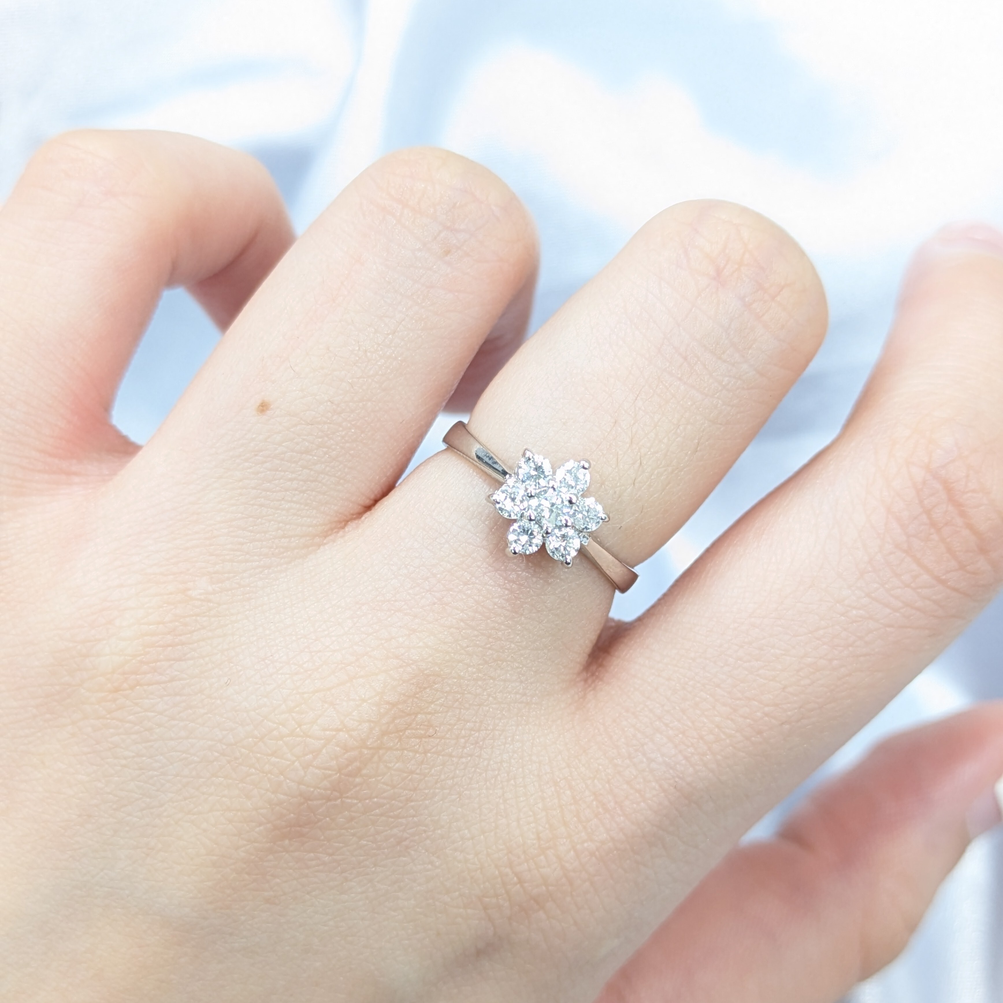 全新18K白金38份鑽石戒指