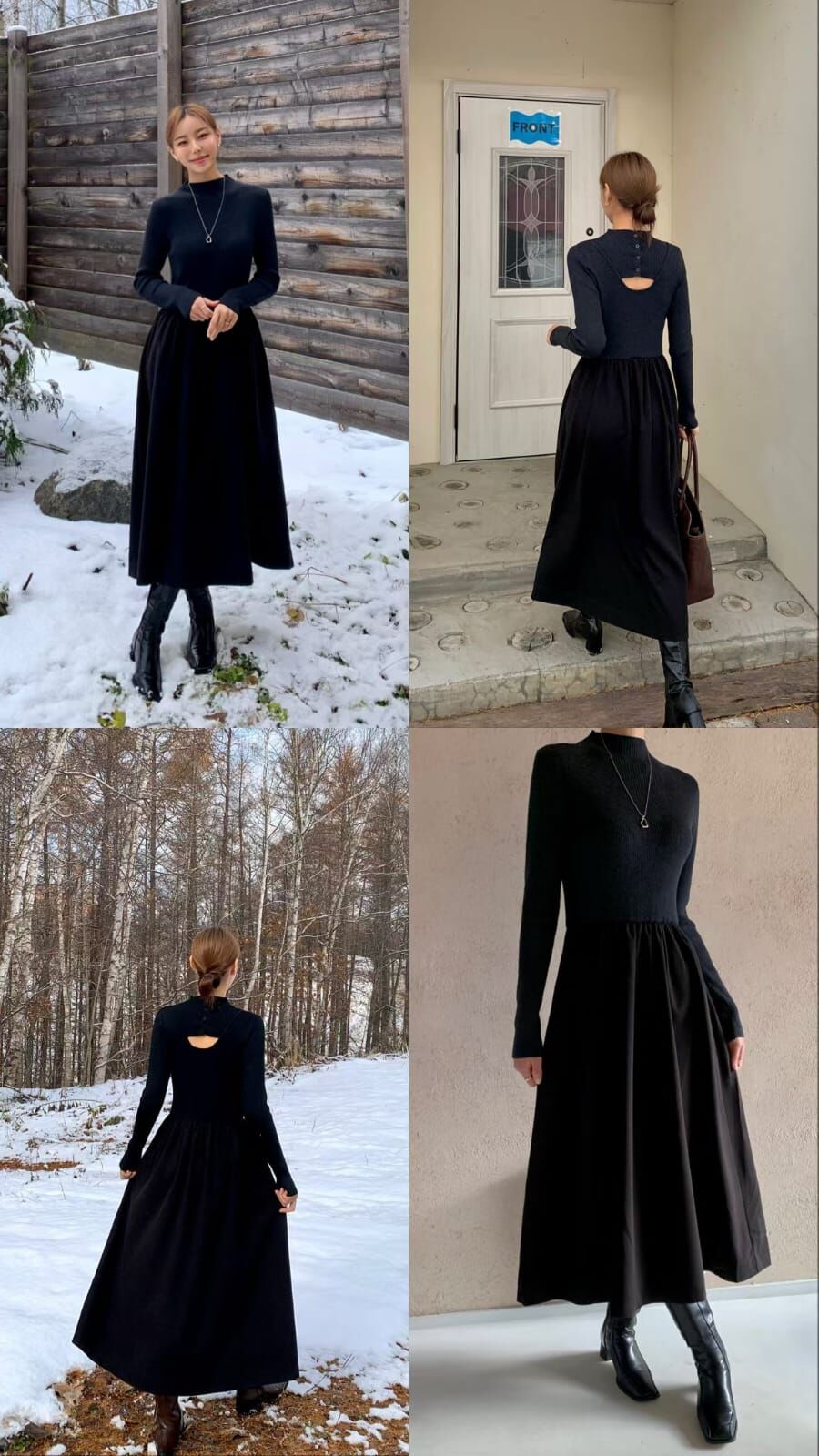 OB5223 羊毛假兩件設計連身裙 *特價* (優惠碼同充值購物金不適用)