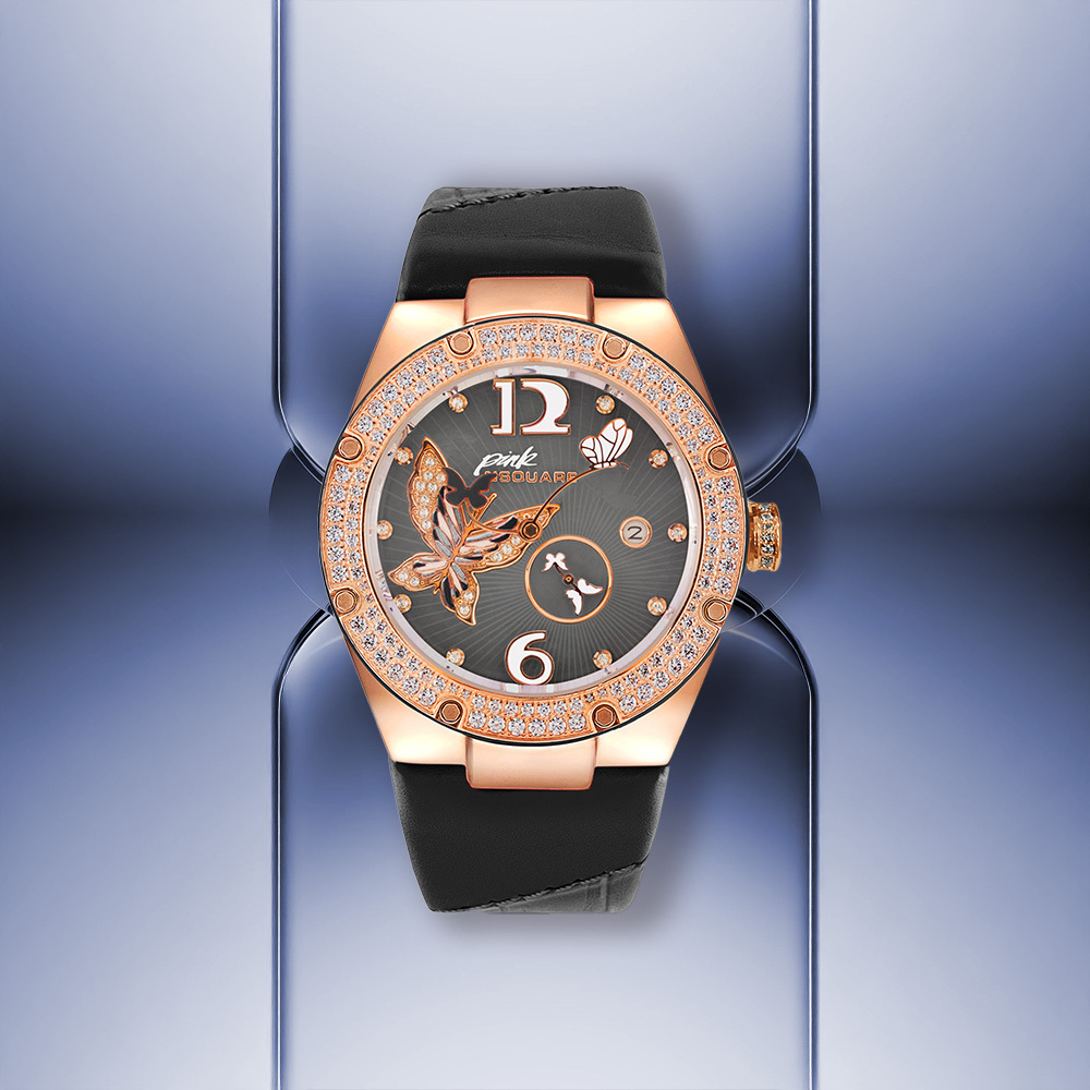 (預購)【NSQUARE】蝴蝶系列 施華洛世奇水鑽 鑲鑽錶 女款 氣質 機械錶 L0519-NP01.5