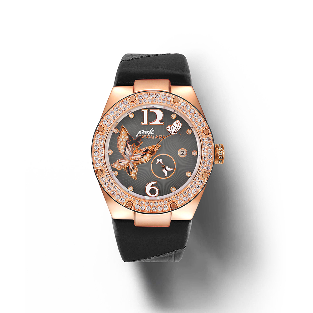 (預購)【NSQUARE】蝴蝶系列 施華洛世奇水鑽 鑲鑽錶 女款 氣質 機械錶 L0519-NP01.5