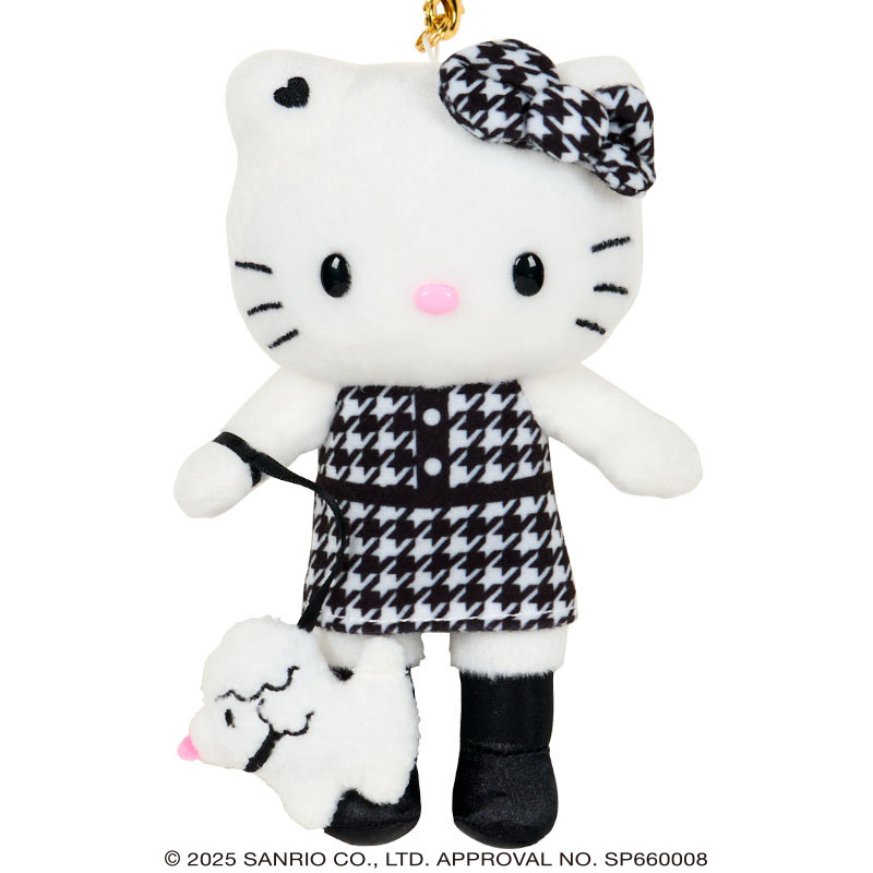KT【130】TA-1793 造型玩偶吊鍊-凱蒂貓-千鳥格(會場限定)