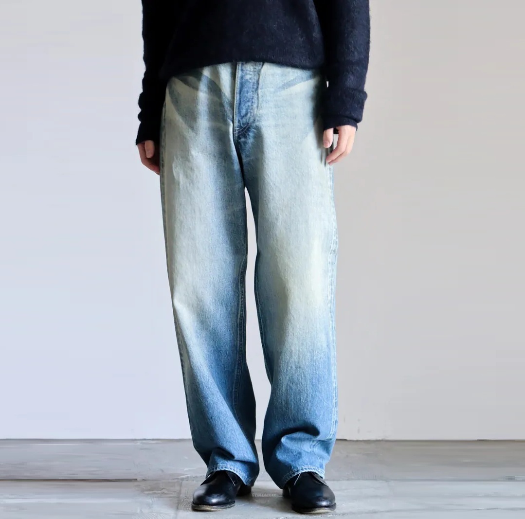 11/20 UPDATED: AURALEE 2025 A/W SELVEDGE FADED HEAVY DENIM WIDE PANTS - INDIGO PRE ORDER ITEM (預訂中)