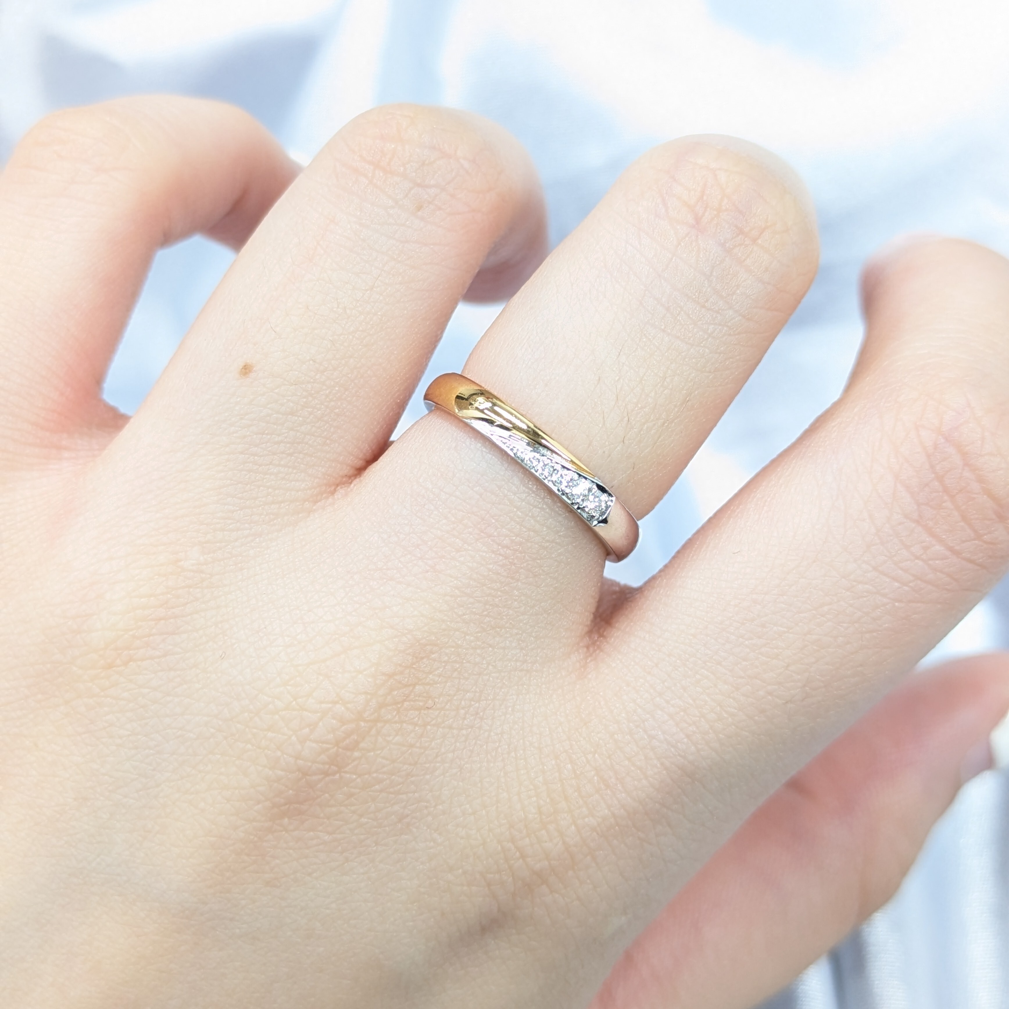 全新18K金4份鑽石戒指