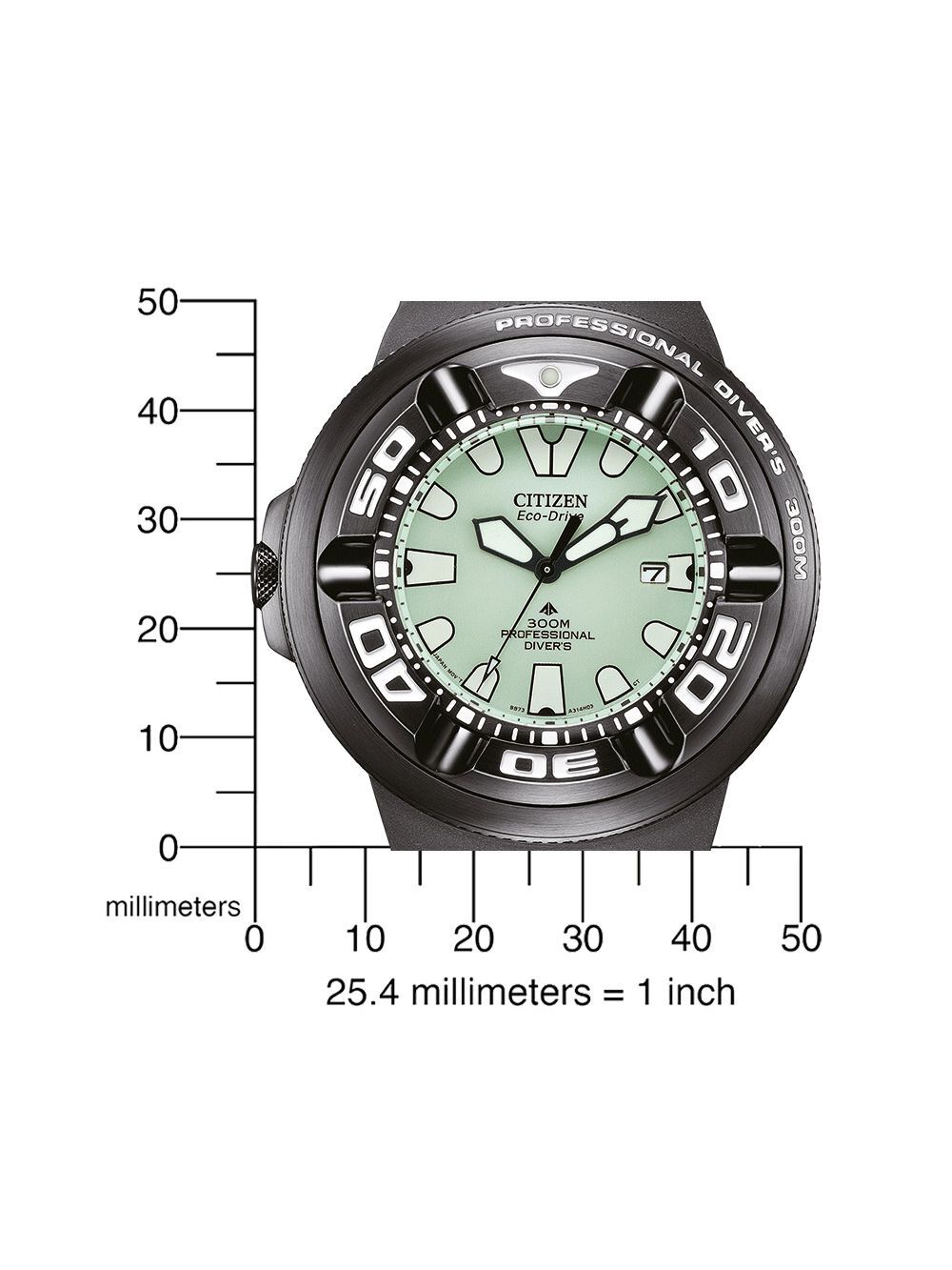 Citizen 星辰  Herrenuhr Eco-Drive Professional Diver 48mm 30ATM BJ8055-04X  綠色錶盤夜光面 光動能  潛水錶