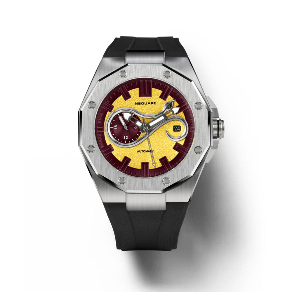 (預購)【NSQUARE】蛇王系列 限量 蛇形 鑲貼 日期顯示 夜光 機械錶 G0573-N28.2