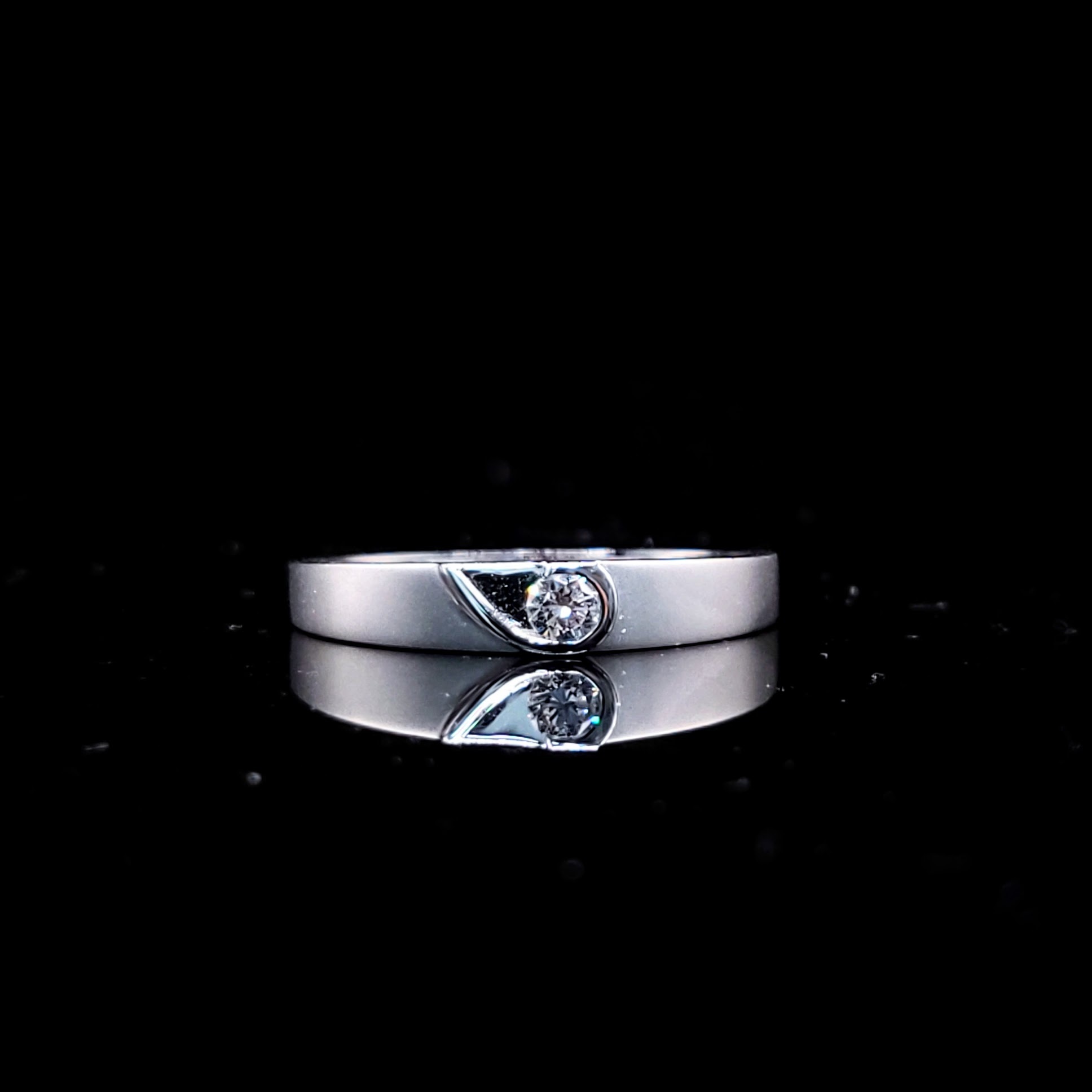 全新18K白金【單粒8份鑽石】戒指