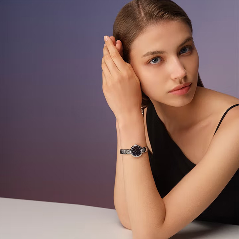 【ROROLOVE鑽石世家】極光系列 瑰麗 時尚 鑽石 不鏽鋼 女款 石英 手錶