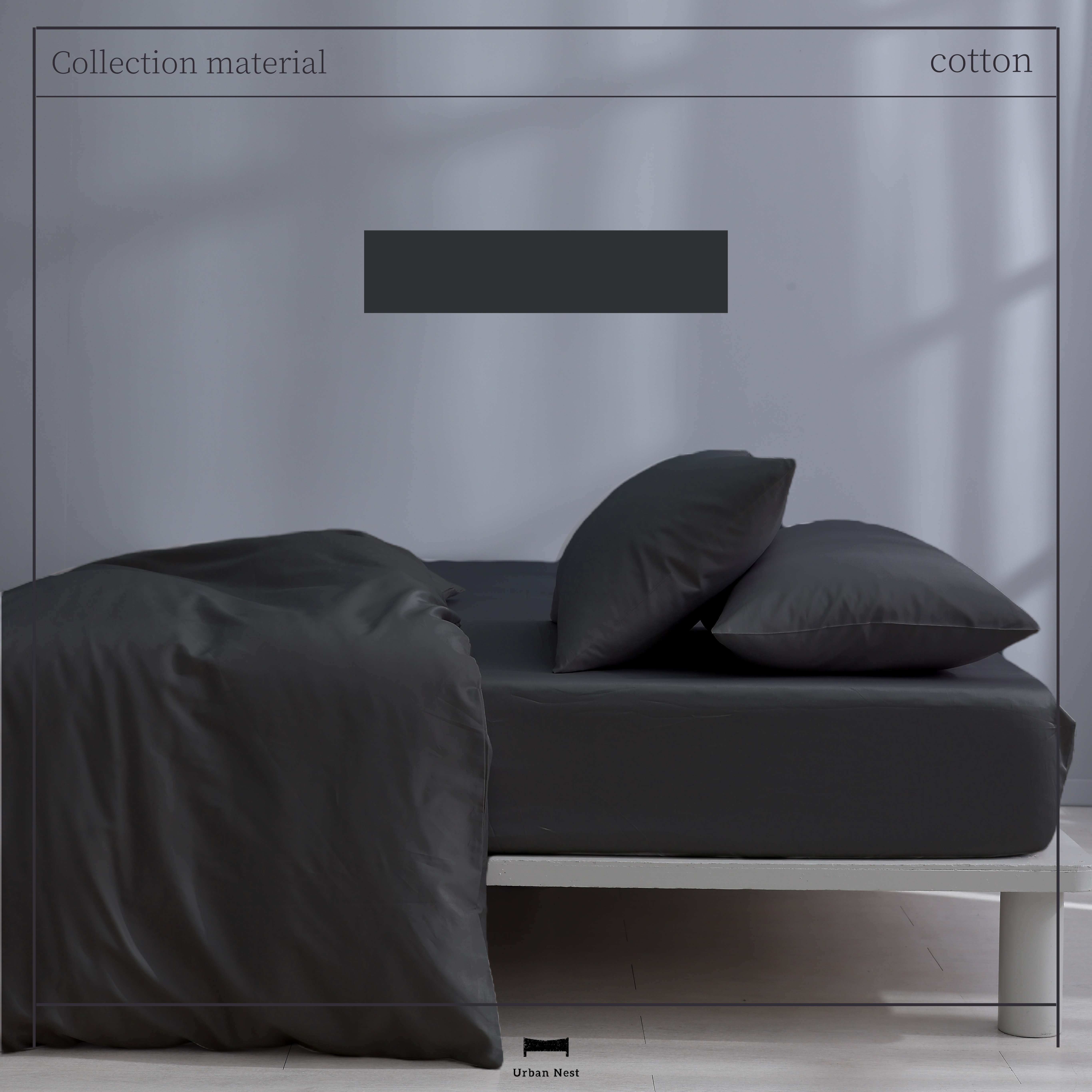 精梳棉 300織床包枕套組 (深鈦灰）