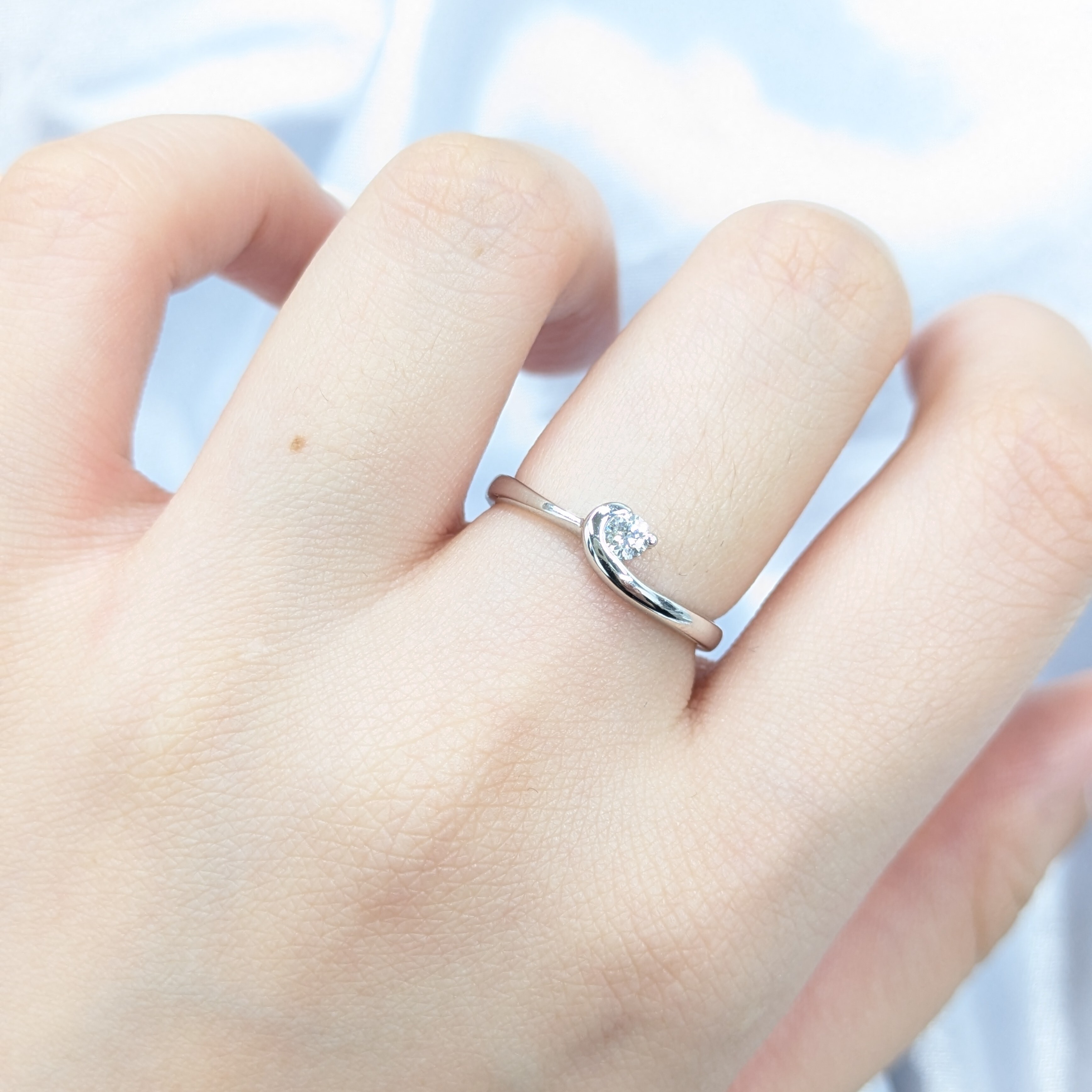 全新18K白金 【單粒10份鑽石】戒指