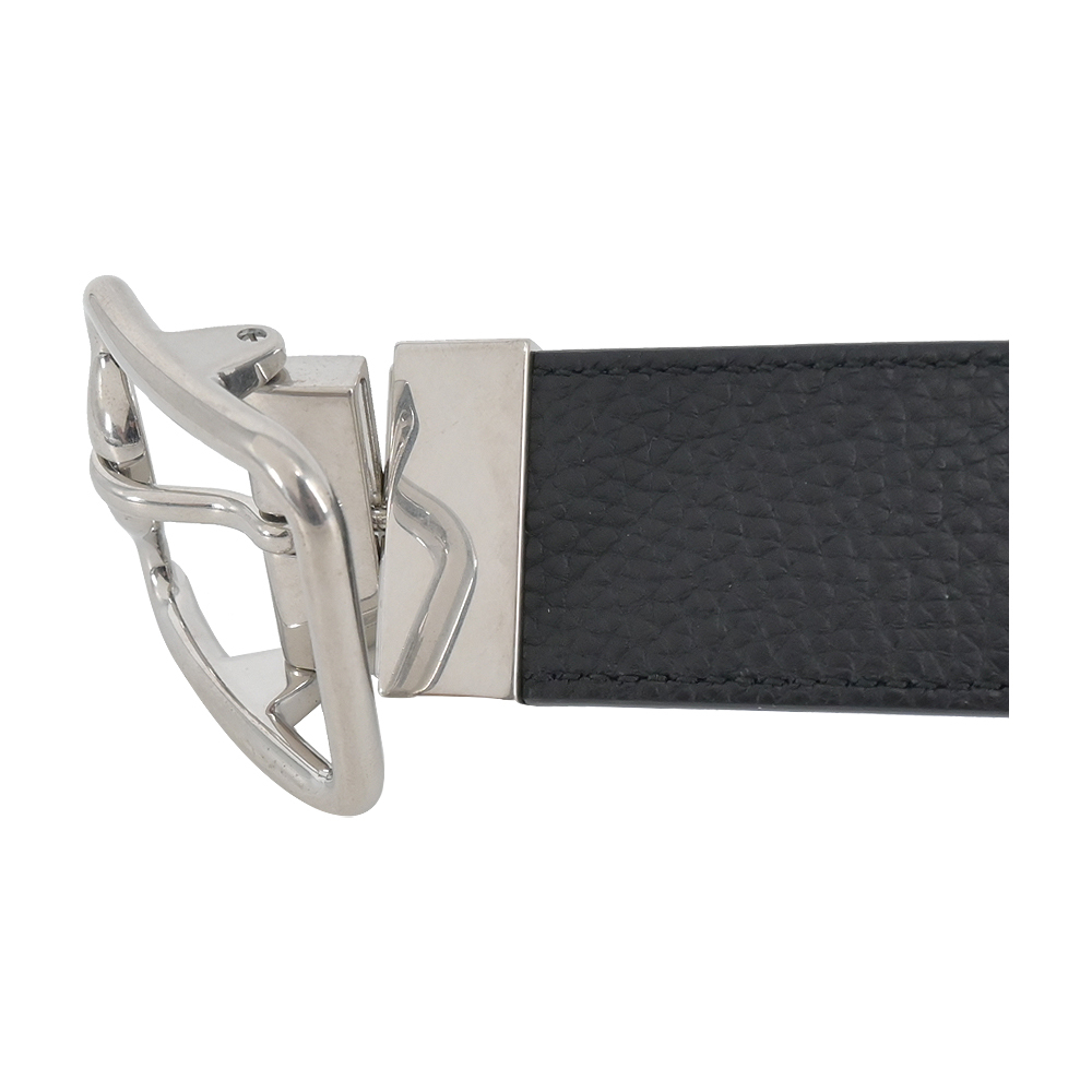 【JS’Maxx】BURBERRY 經典B字扣雙面兩用男士皮帶(黑色/騎士藍-90cm/95cm/100cm)