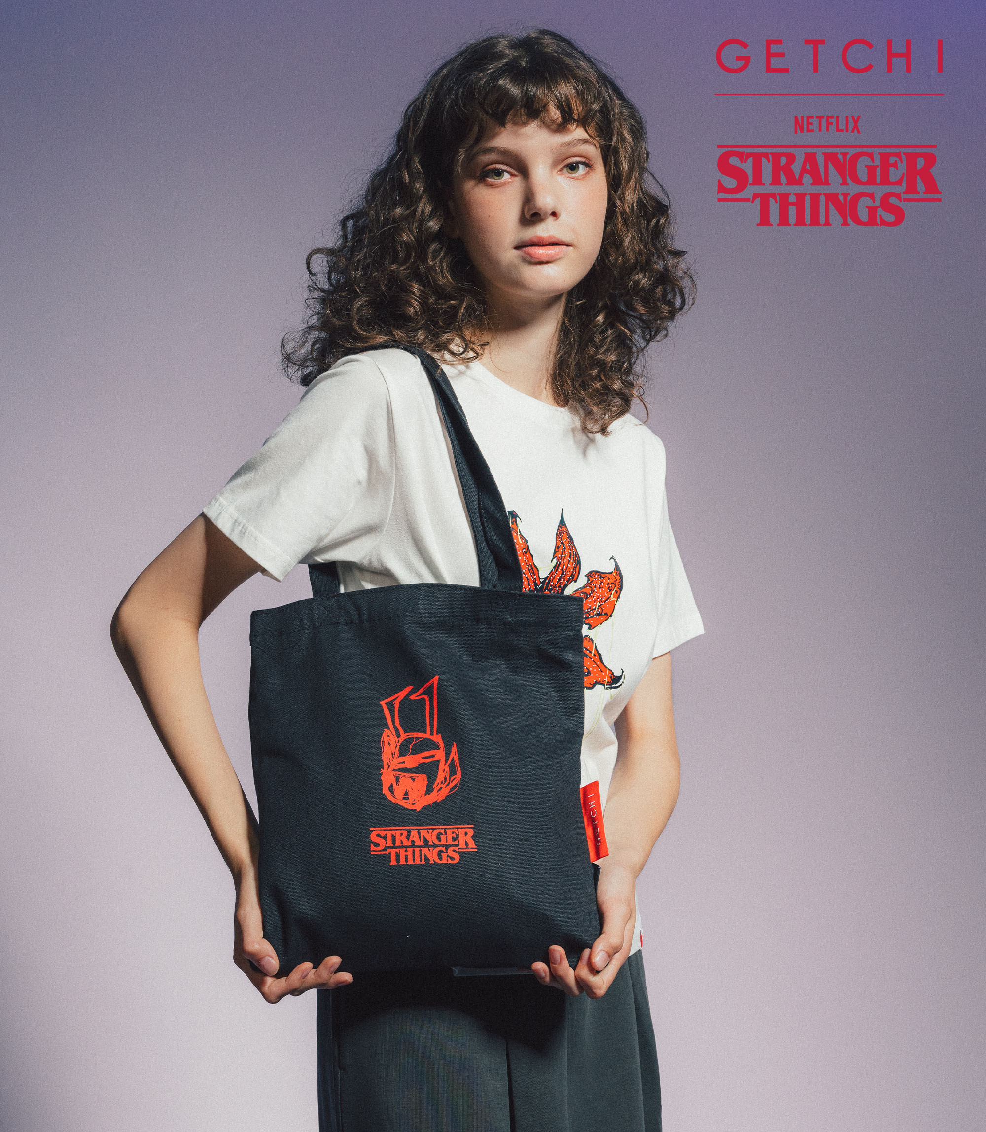 (現貨)Getchi X Stranger Things TOTE BAGES怪奇物語聯名帆布包