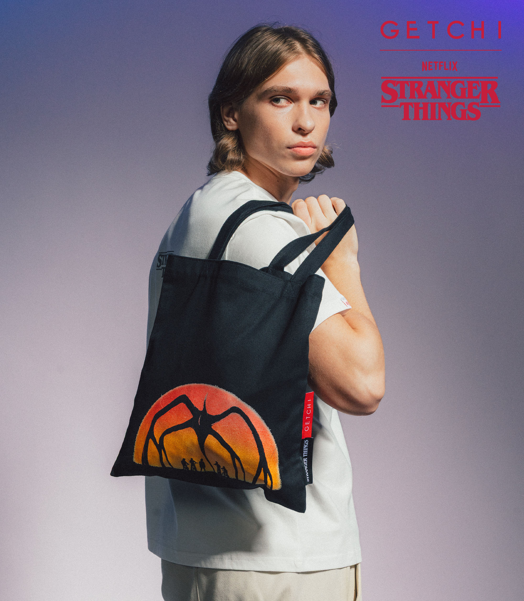 (現貨)Getchi X Stranger Things TOTE BAGES怪奇物語聯名帆布包