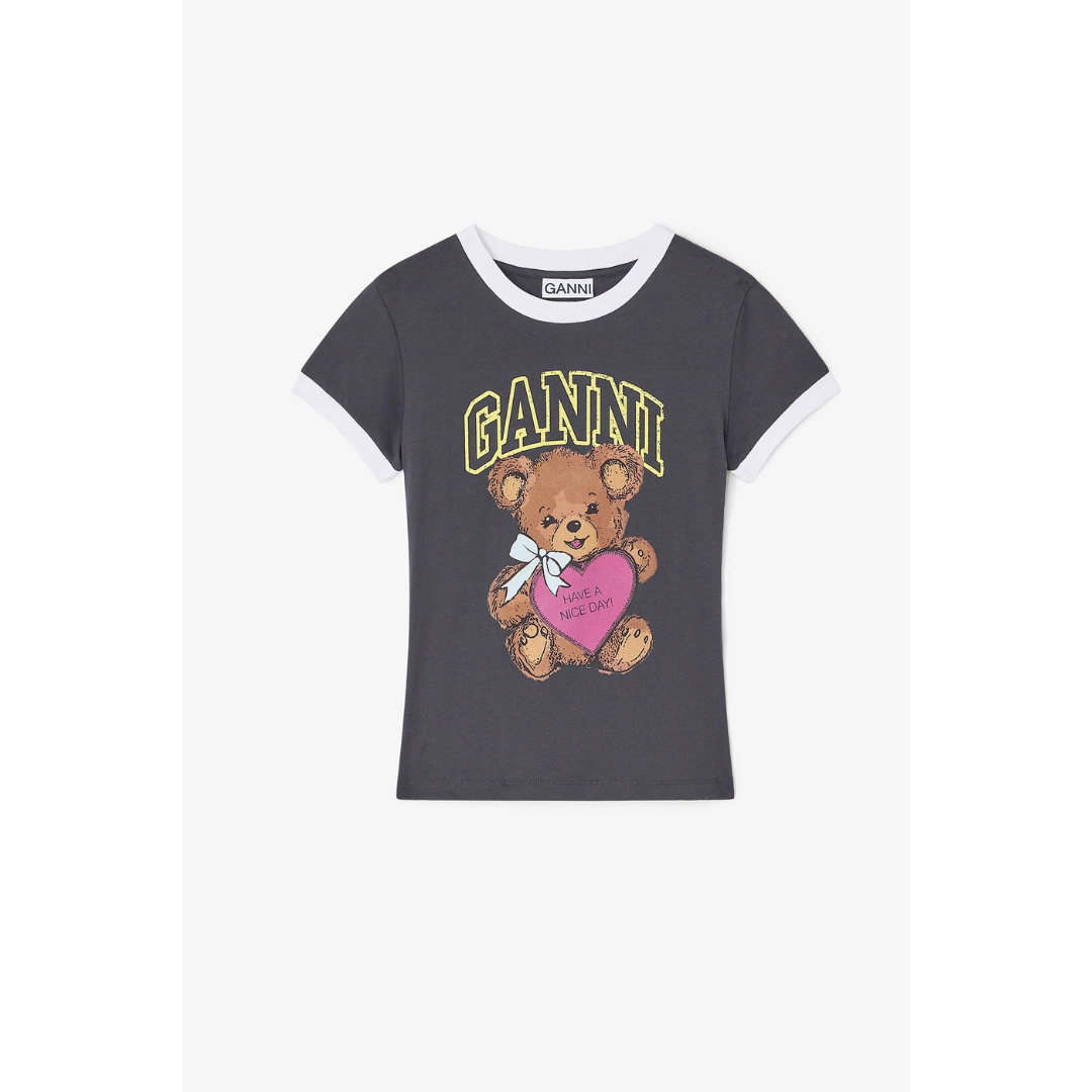 1VT1119-010 GANNI Puppy T-Shirt Black #T4335/252 Phantom/Program 3575 (C-EU-E)