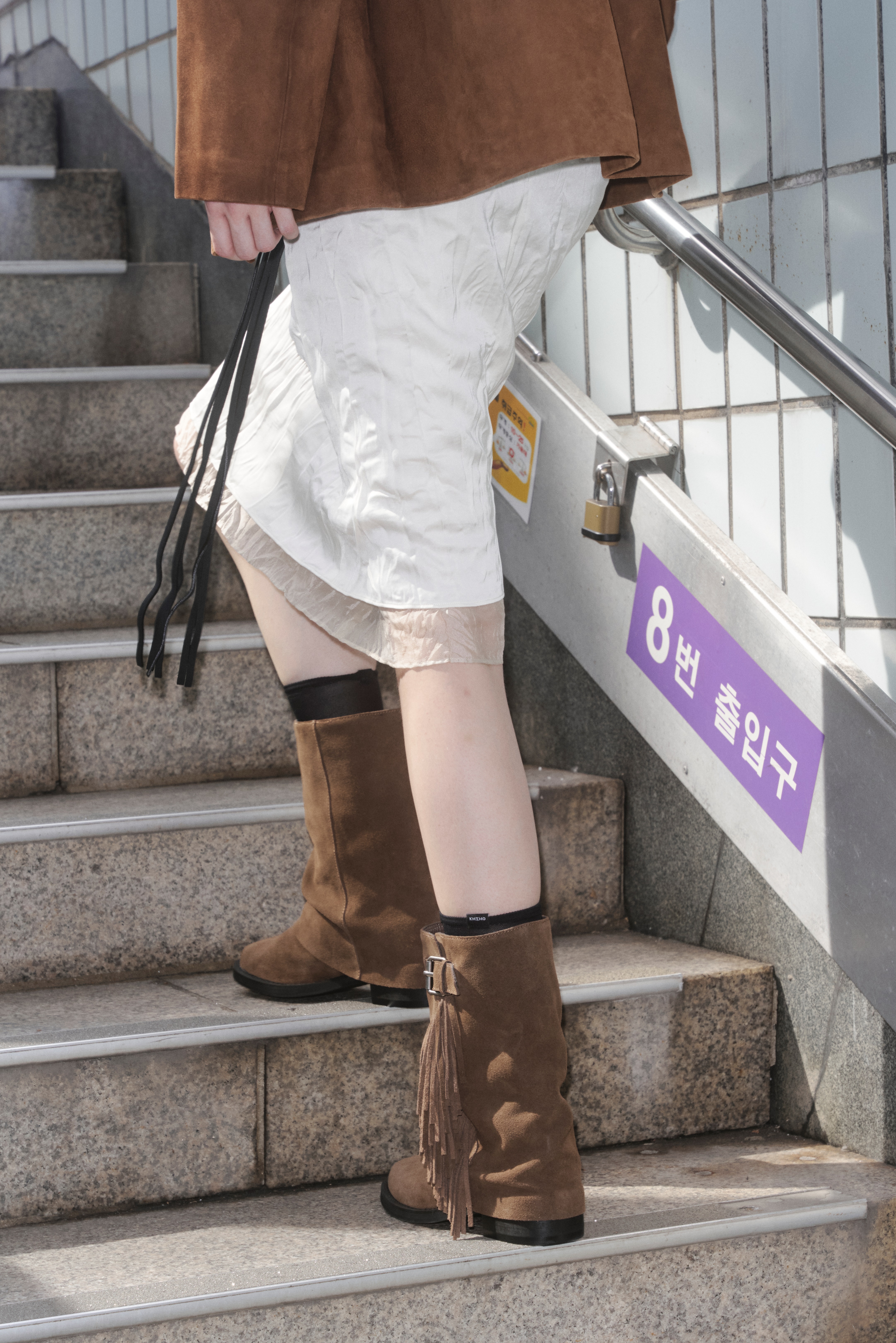 KHIHO PREA FRINGE MID BOOTS K25-SH029 BR