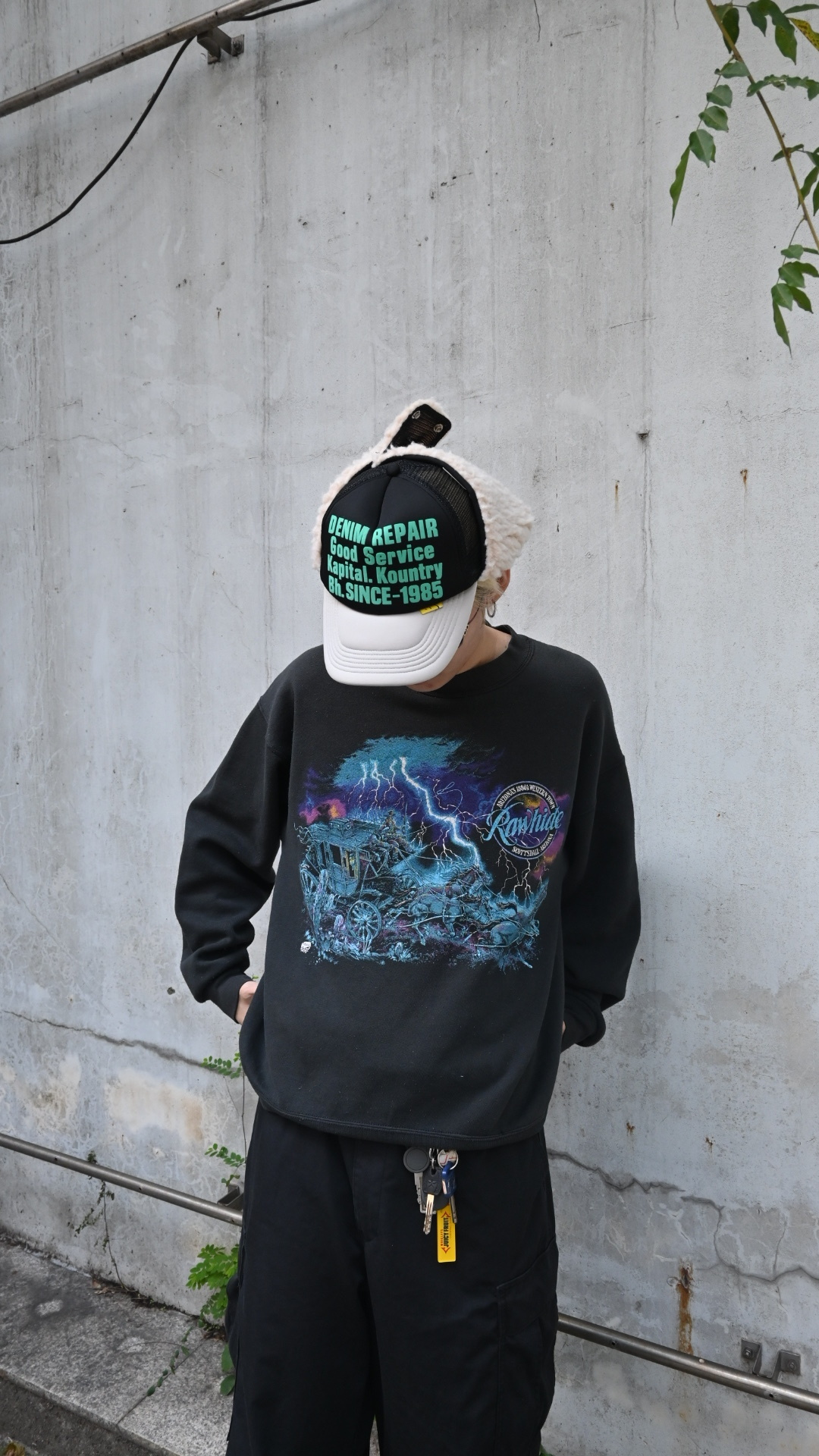 90‘s Rawhide Thunder Print Sweat Shirt (MADE IN USA)