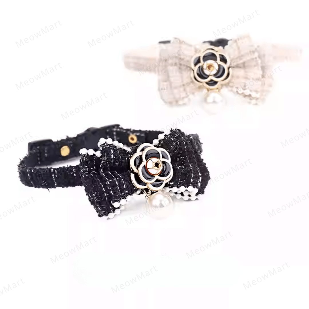 山茶花珍珠貓頸圈